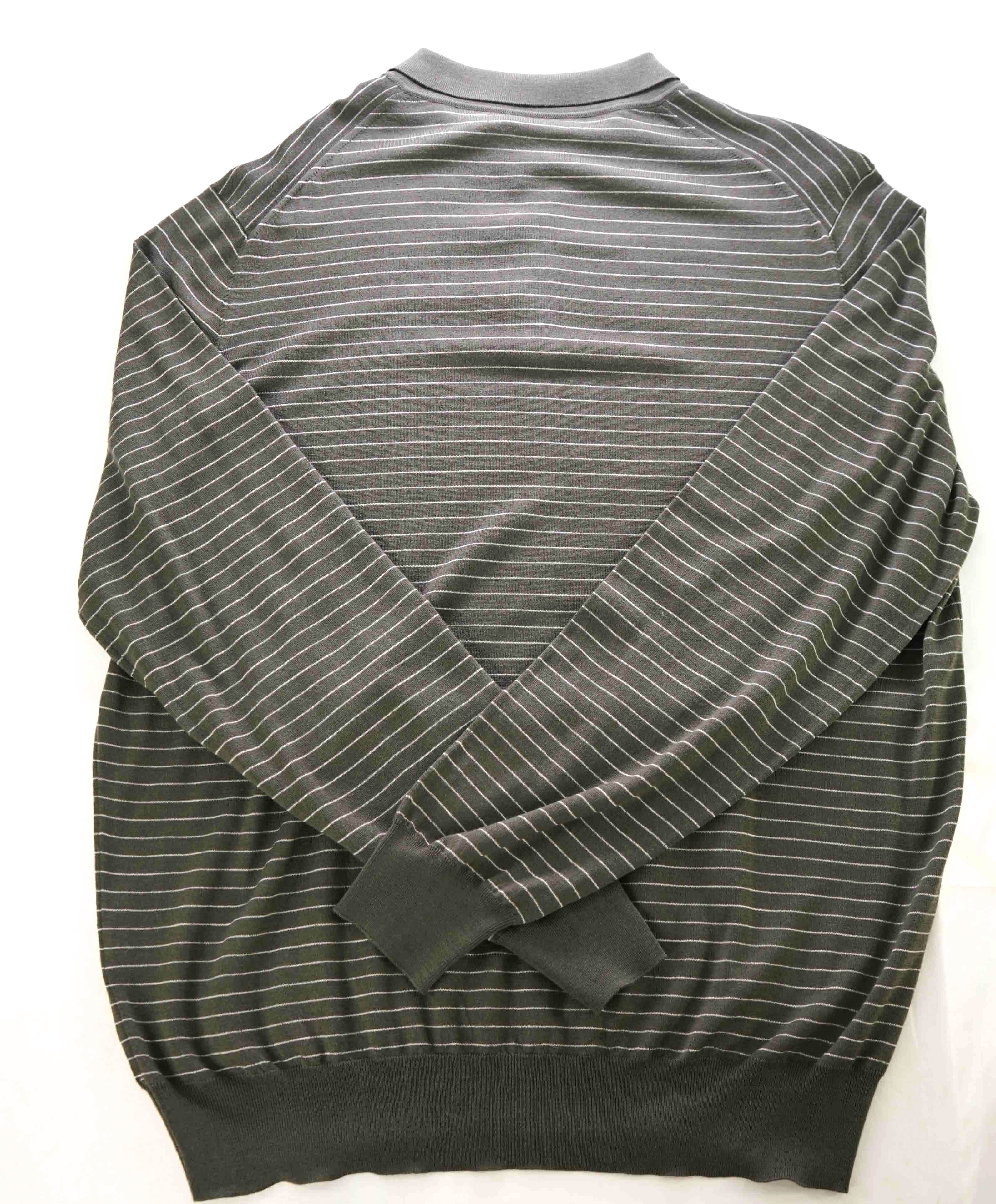 $995 BRUNELLO CUCINELLI - *CASHMERE & WOOL* Polo Stripe Sweater- 56 (XXL)