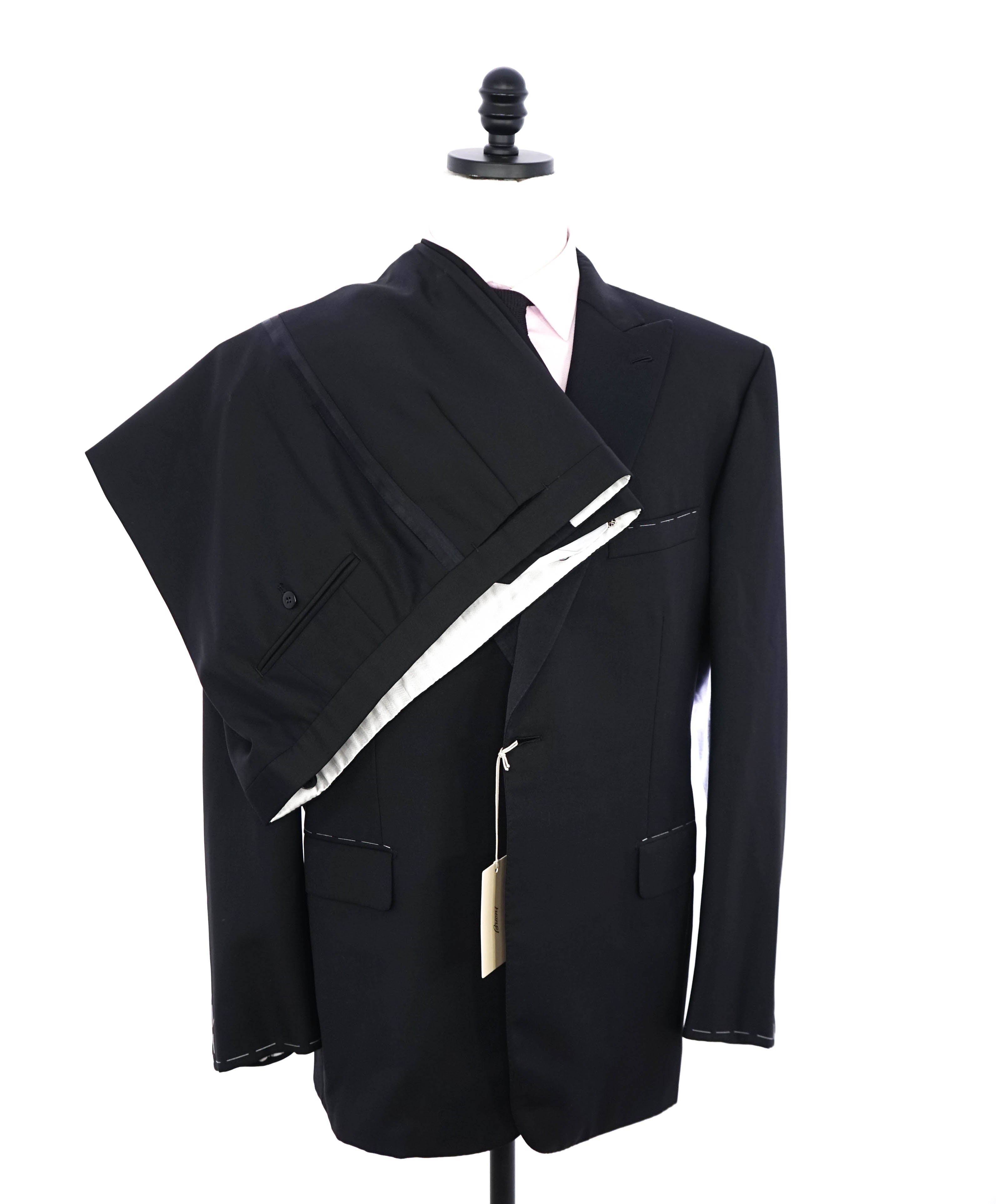 BRIONI - *CELEB FAVORITE* Hand Made Italy Black Peak Lapel Tuxedo - 48R