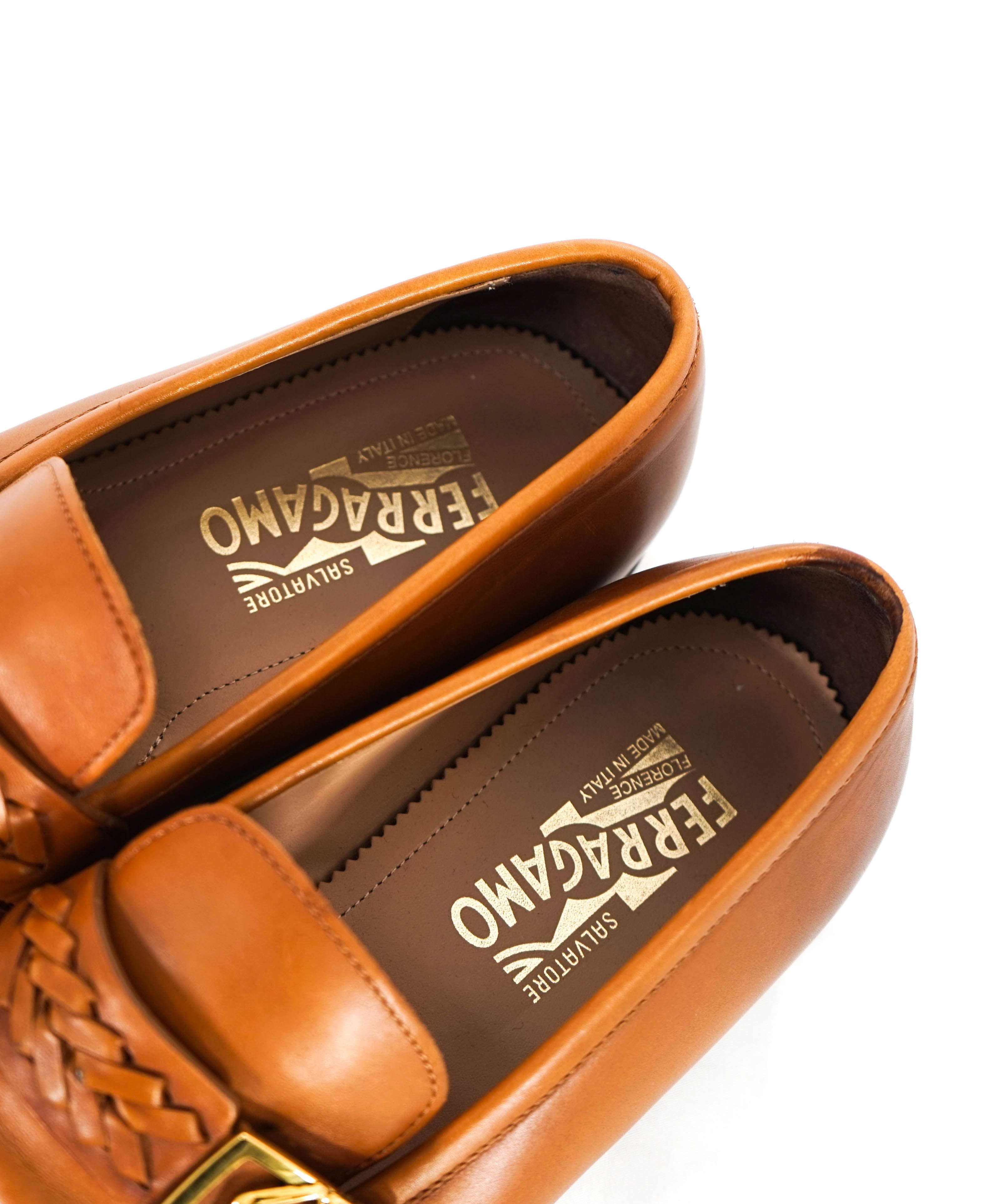 $750 SALVATORE FERRAGAMO - "NAIROBI" Braided Leather SF Loafer - 9EE US