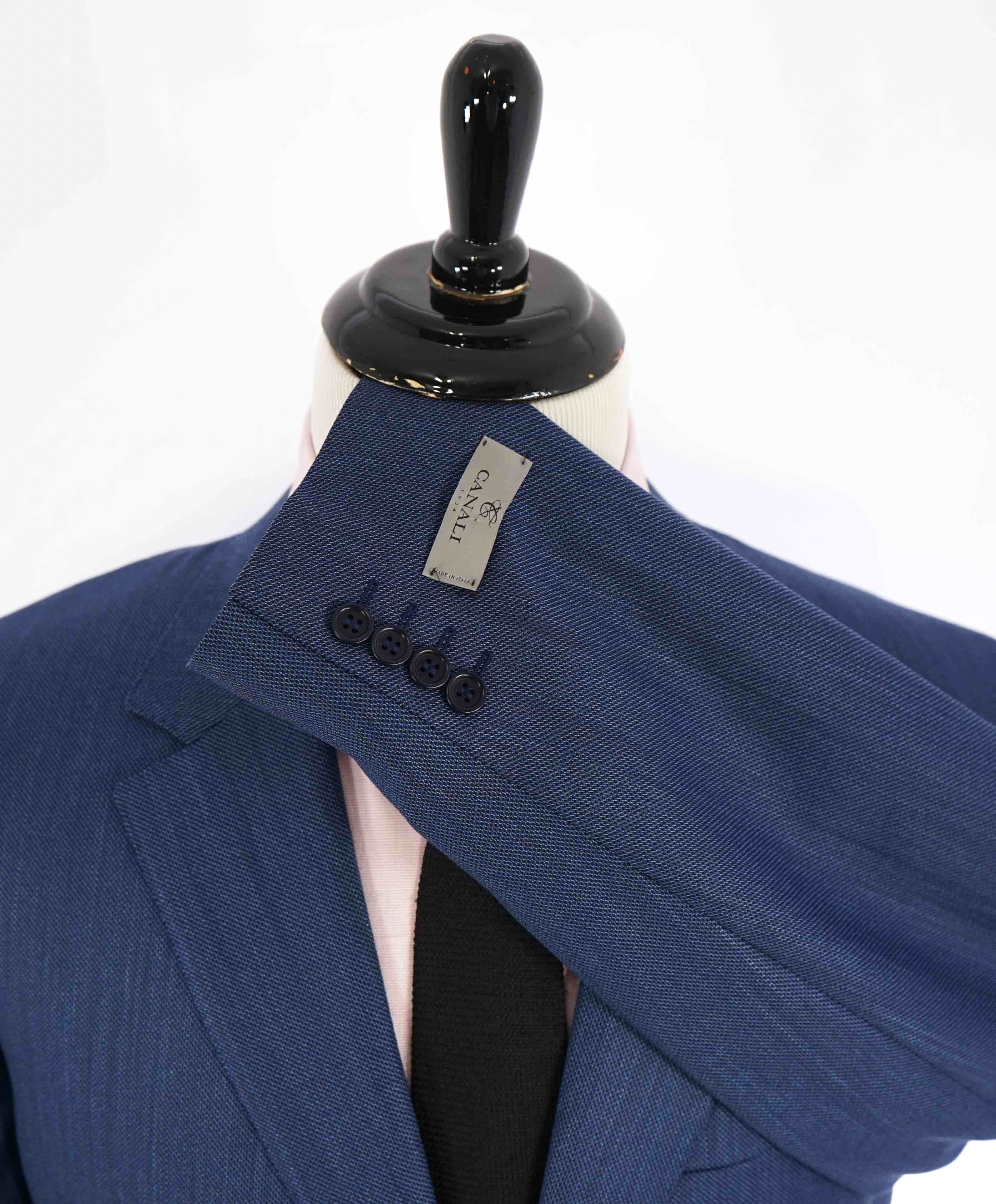 $1,895 CANALI - Light Blue Textured Birdseye Wool Blazer - 48L