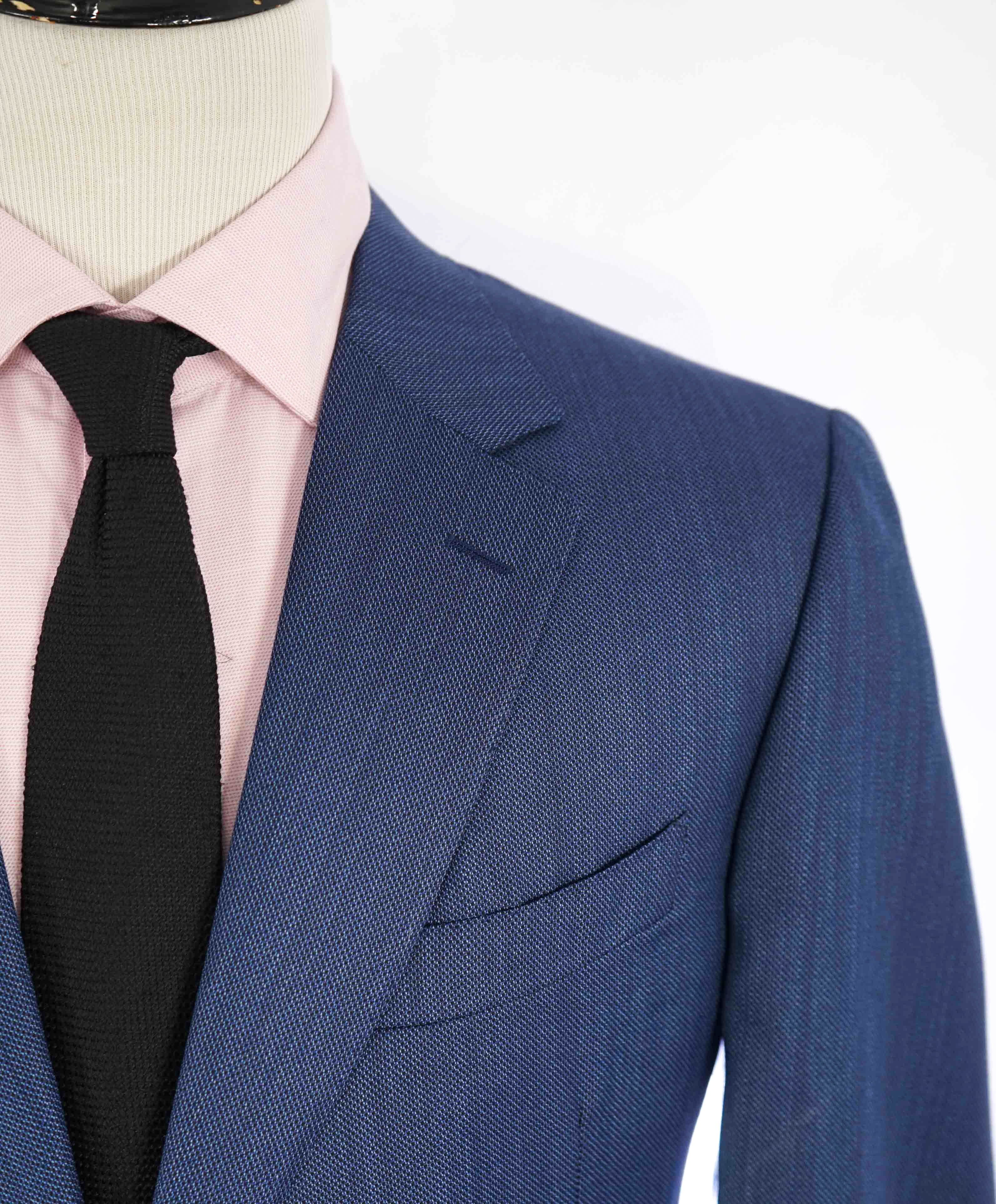 $1,895 CANALI - Light Blue Textured Birdseye Wool Blazer - 48L