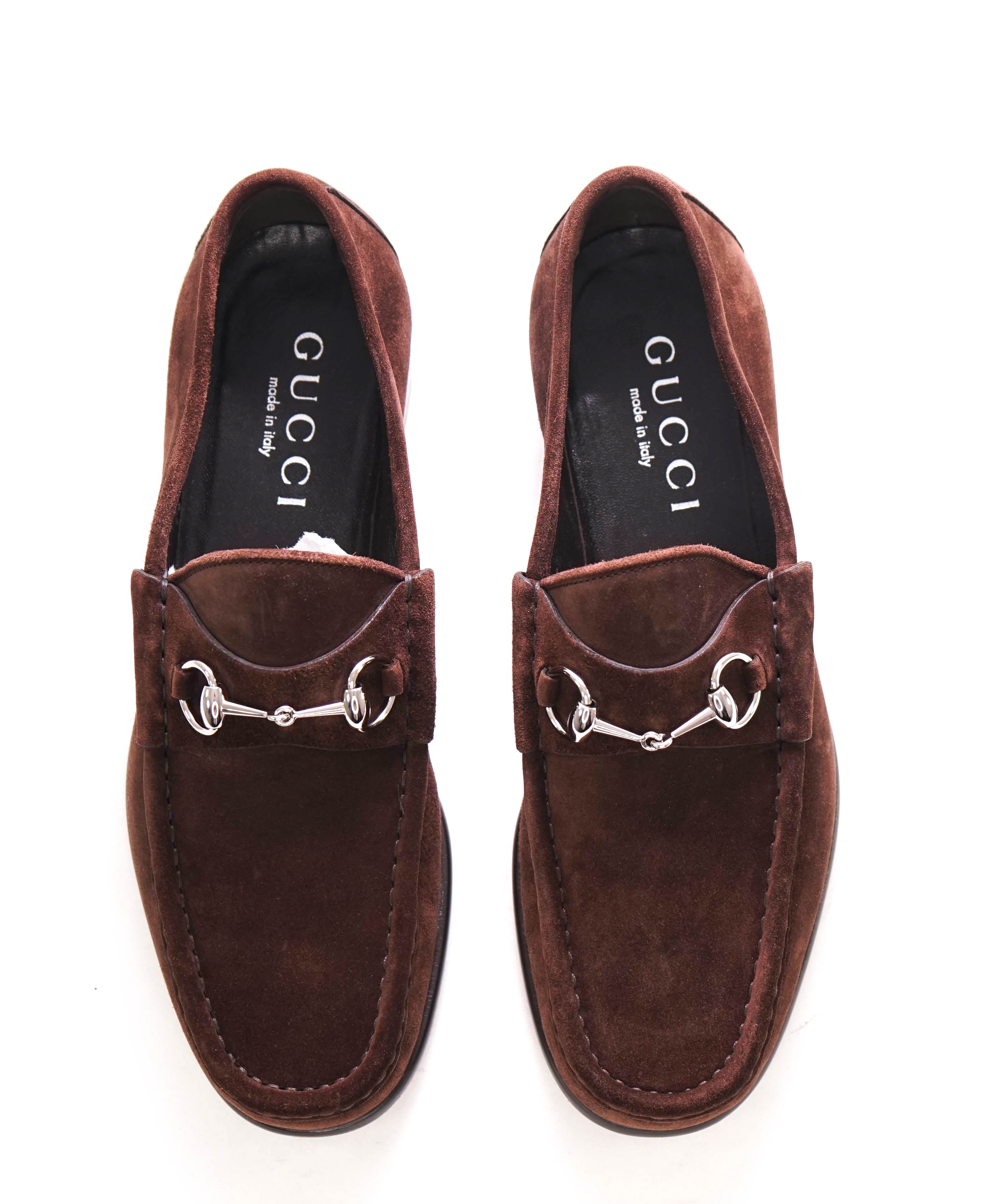 $990 GUCCI - 1955 Horse-bit Loafers Brown Suede Iconic Style - 11 US (44EU)