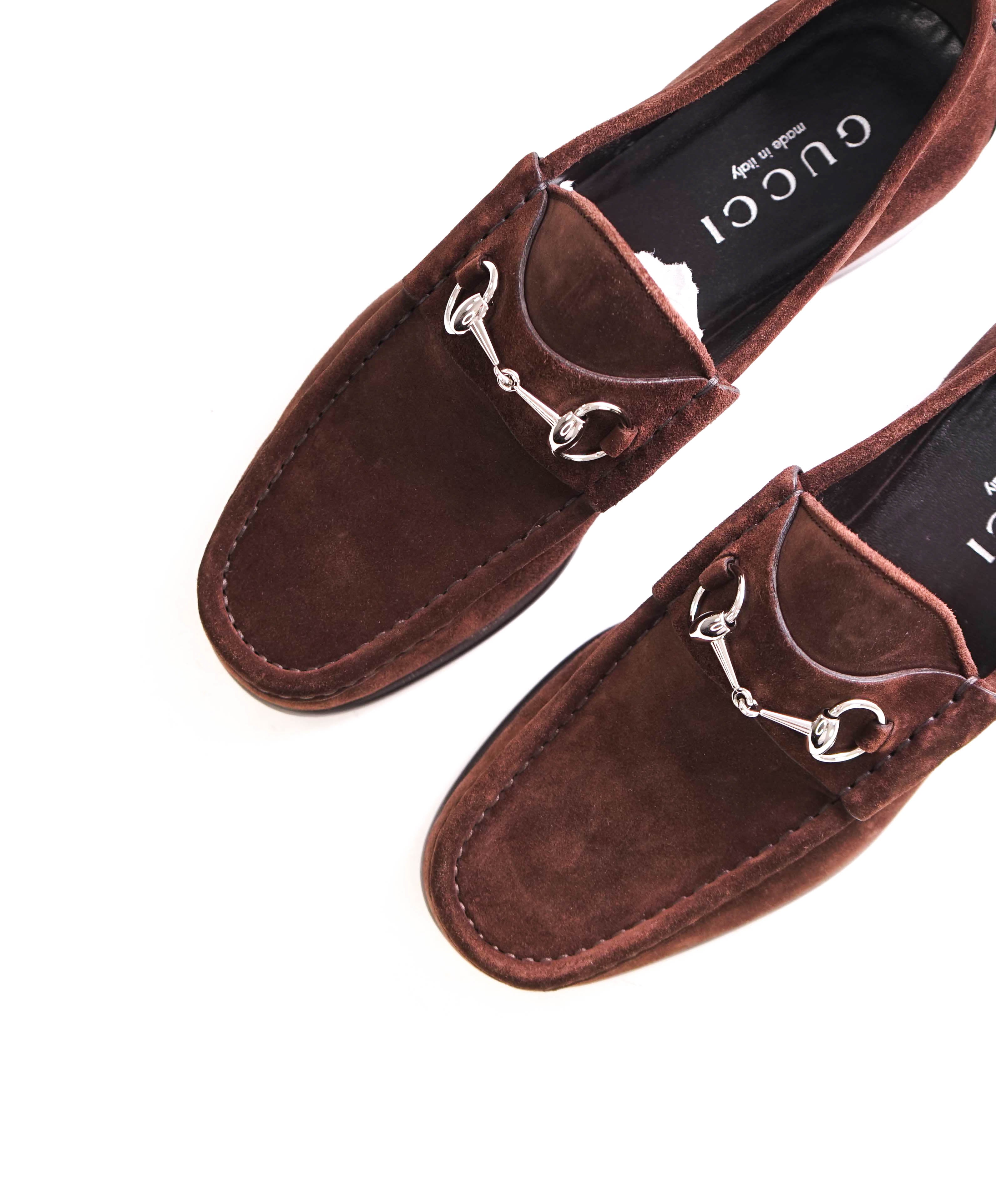 $990 GUCCI - 1955 Horse-bit Loafers Brown Suede Iconic Style - 11 US (44EU)