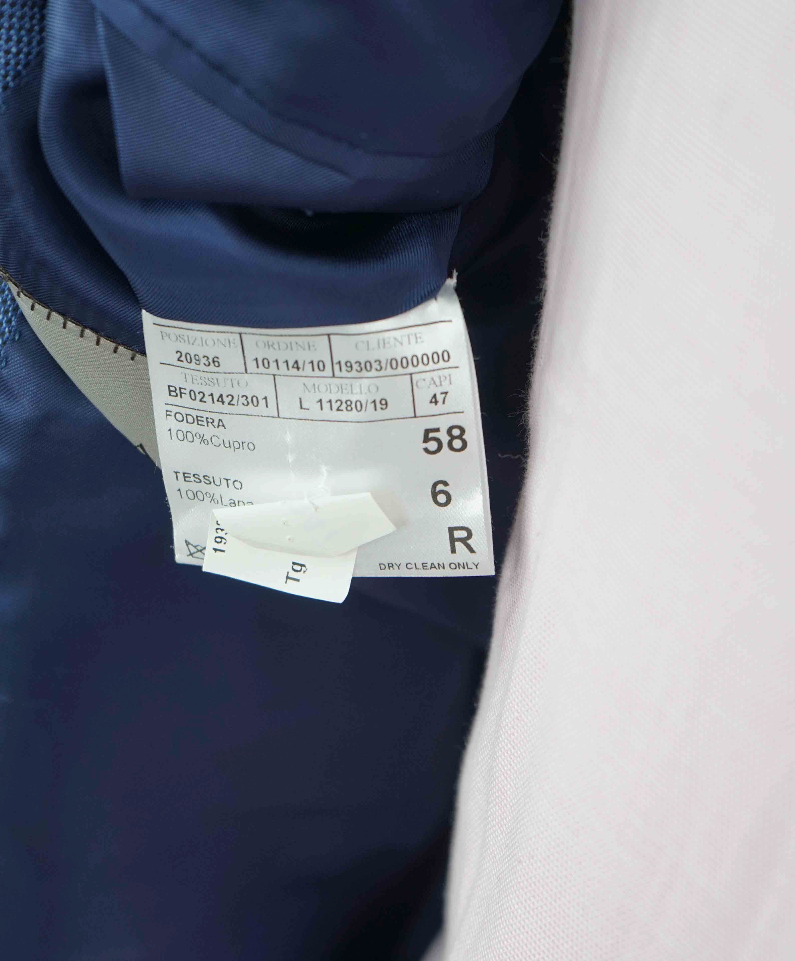 $1,895 CANALI - Light Blue Textured Birdseye Wool Blazer - 48L