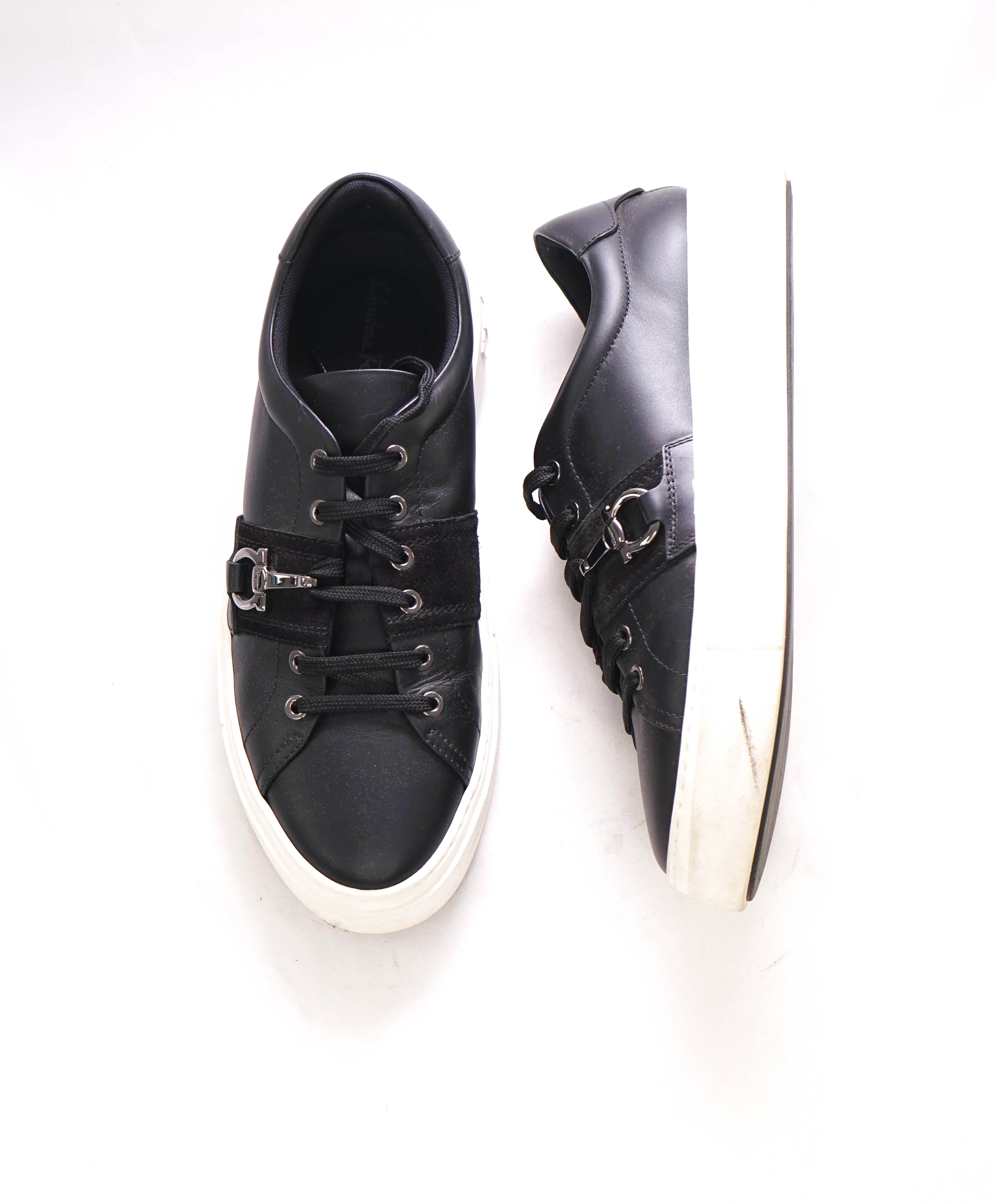$750 SALVATORE FERRAGAMO - "SULTAN" *GANCINI* Black Sneaker - 7 M US