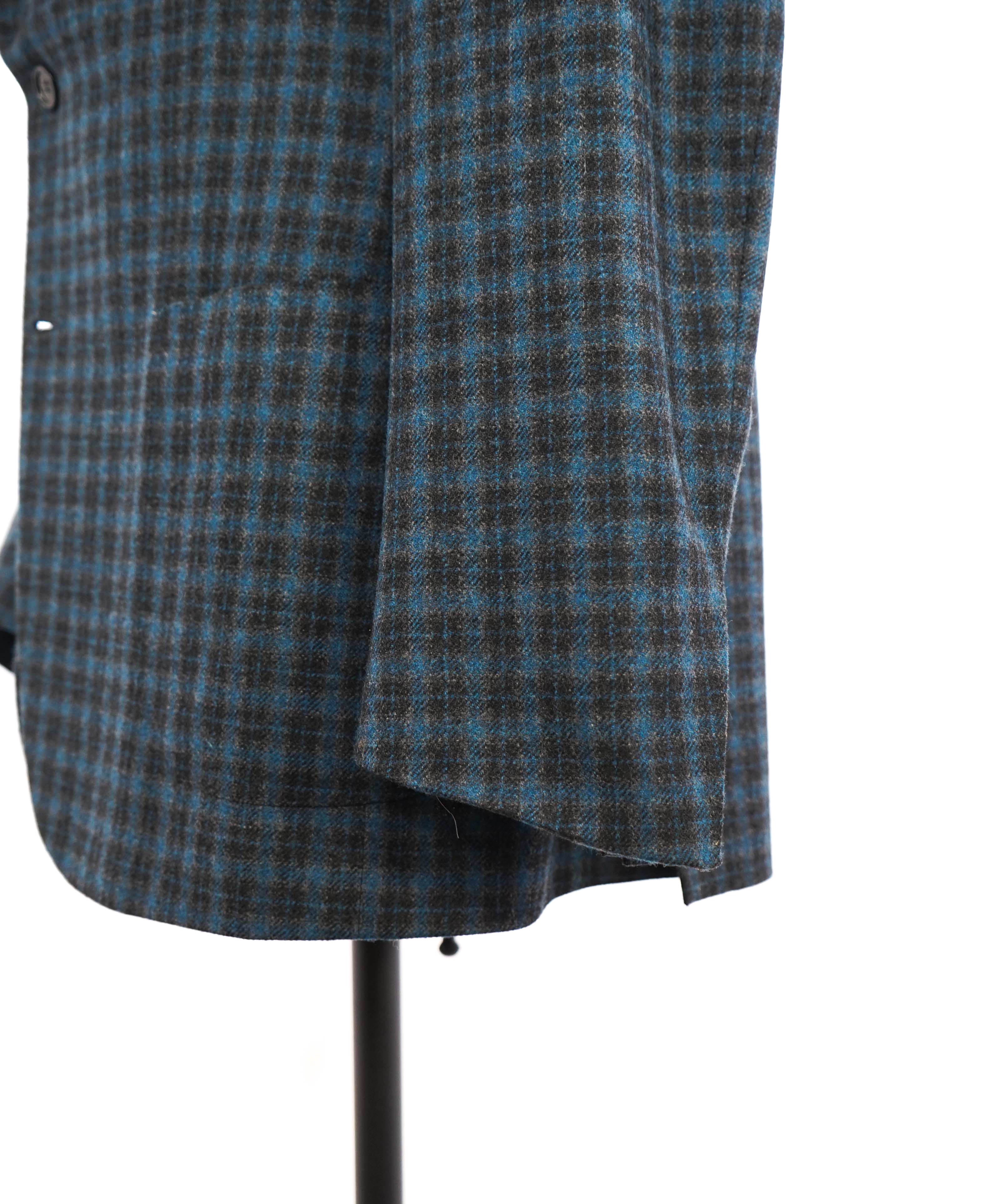 $4,800 BRIONI - CASHMERE Blue / Brown Patch Pocket Hand Made Italy Blazer- 42R US