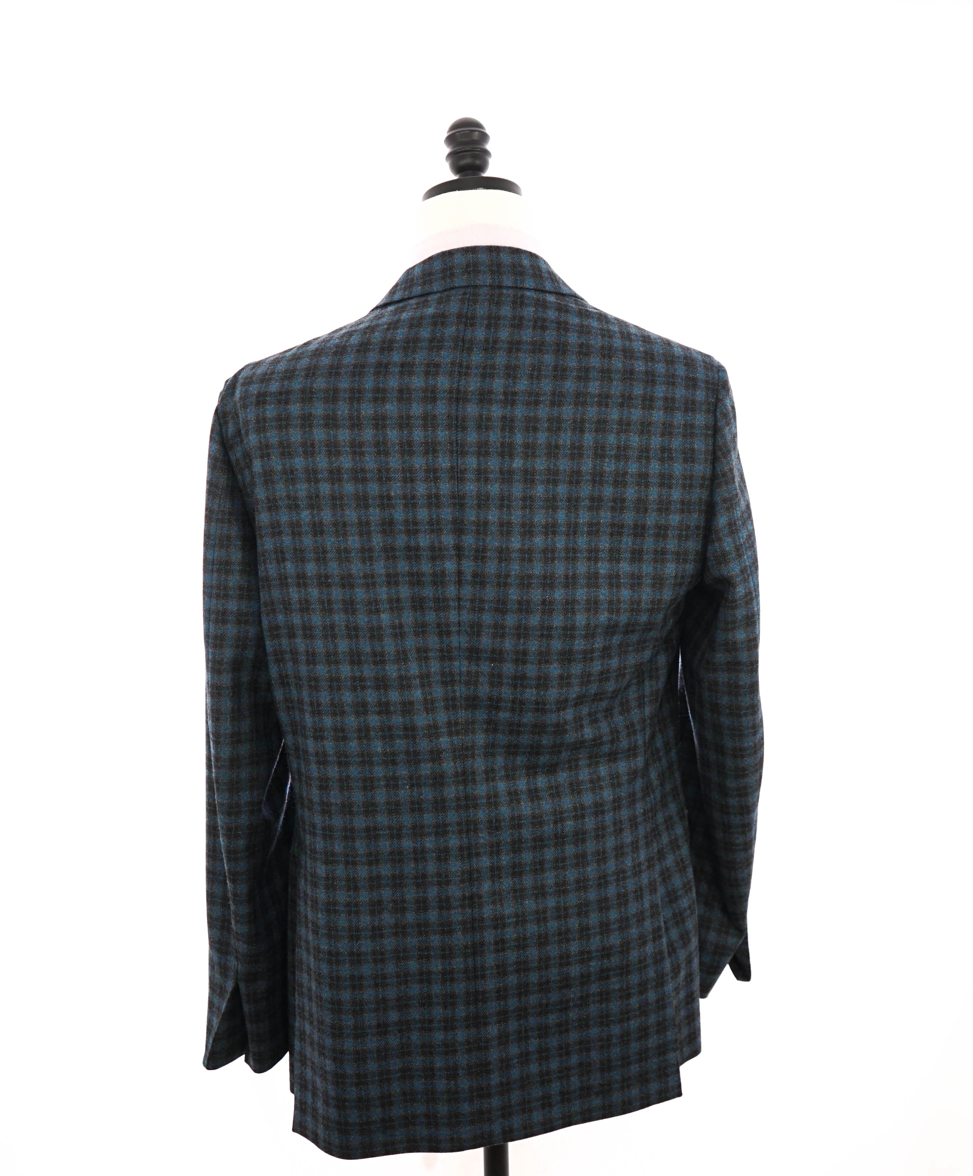 $4,800 BRIONI - CASHMERE Blue / Brown Patch Pocket Hand Made Italy Blazer- 42R US