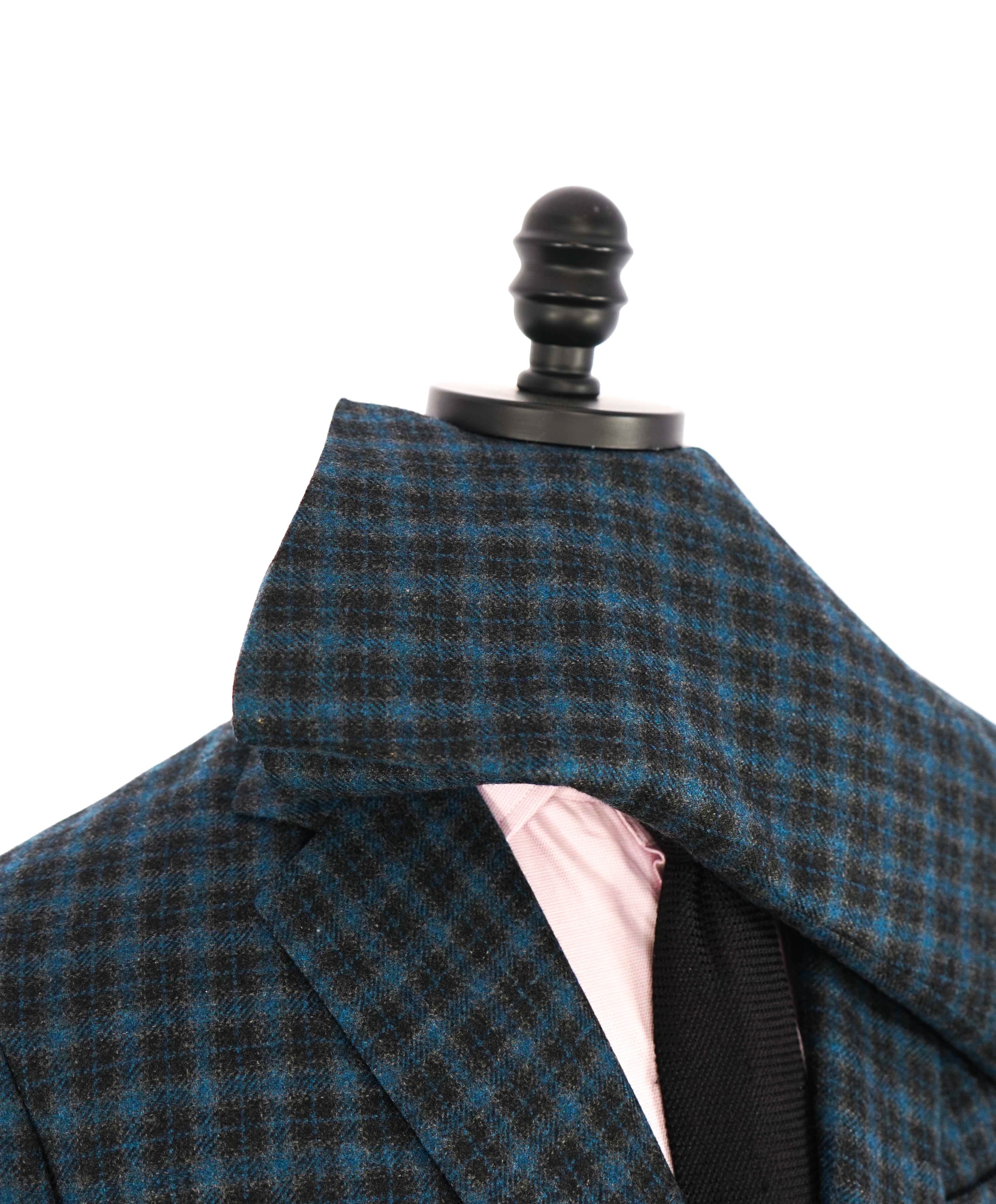 $4,800 BRIONI - CASHMERE Blue / Brown Patch Pocket Hand Made Italy Blazer- 42R US