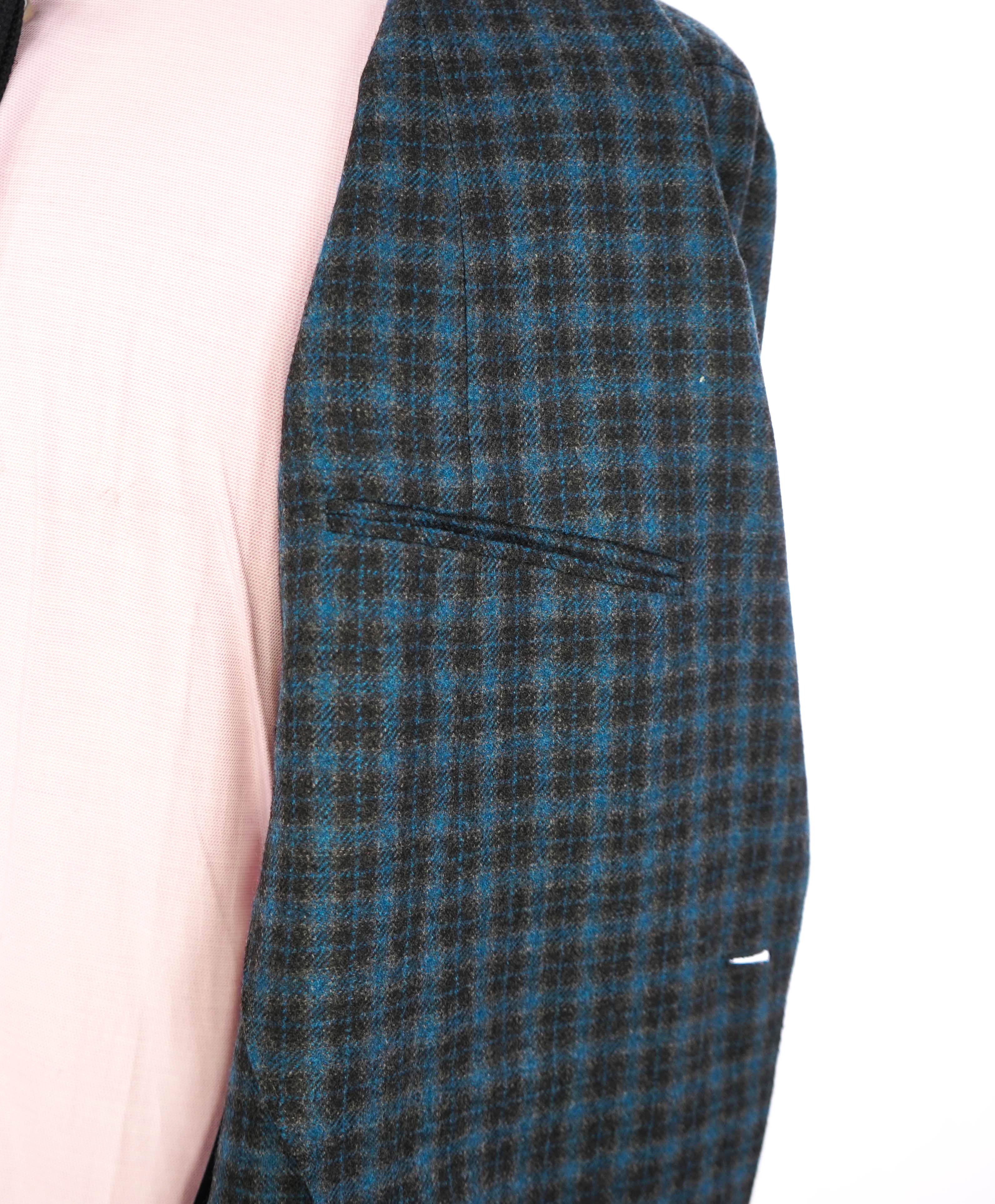 $4,800 BRIONI - CASHMERE Blue / Brown Patch Pocket Hand Made Italy Blazer- 42R US