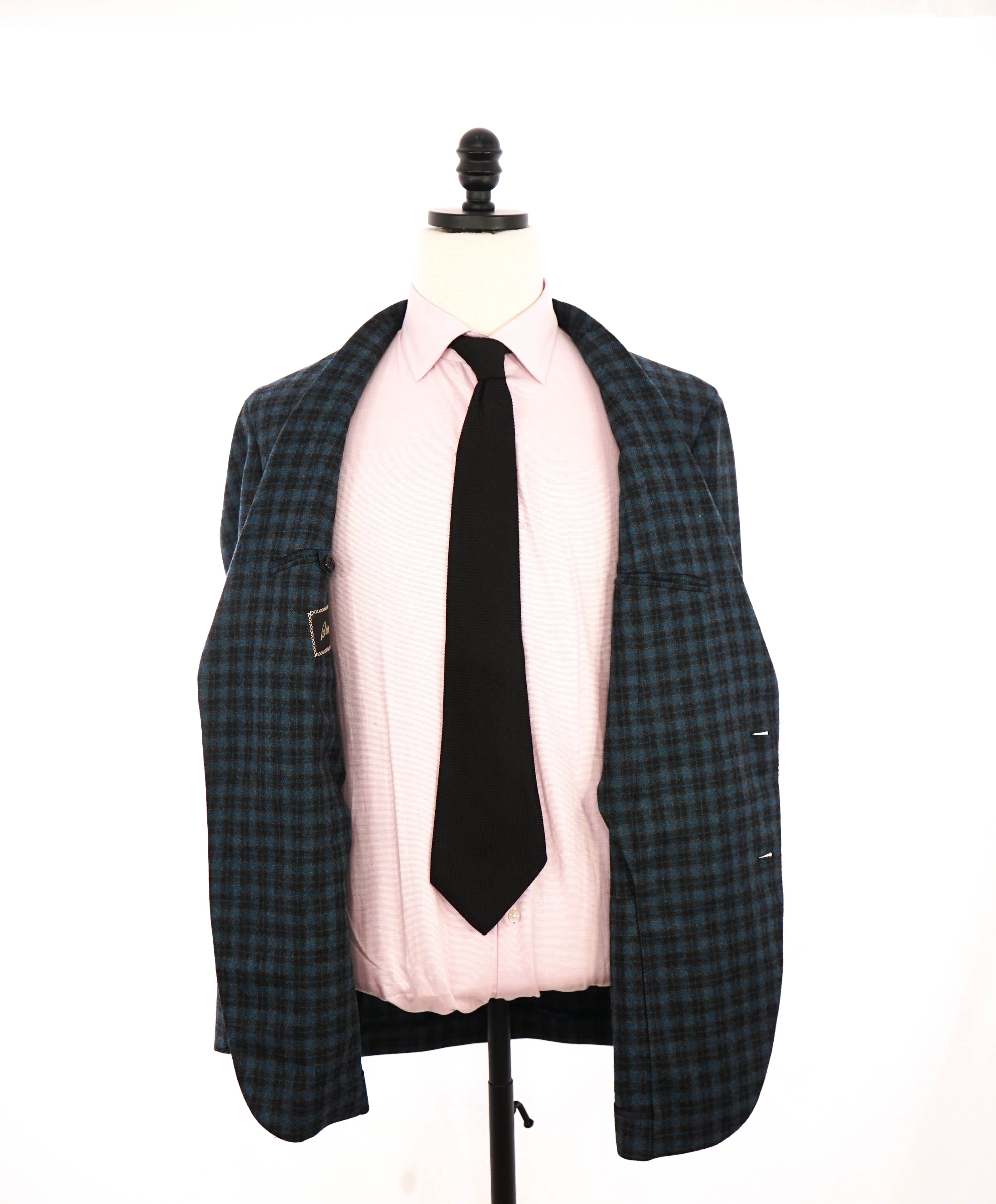 $4,800 BRIONI - CASHMERE Blue / Brown Patch Pocket Hand Made Italy Blazer- 42R US