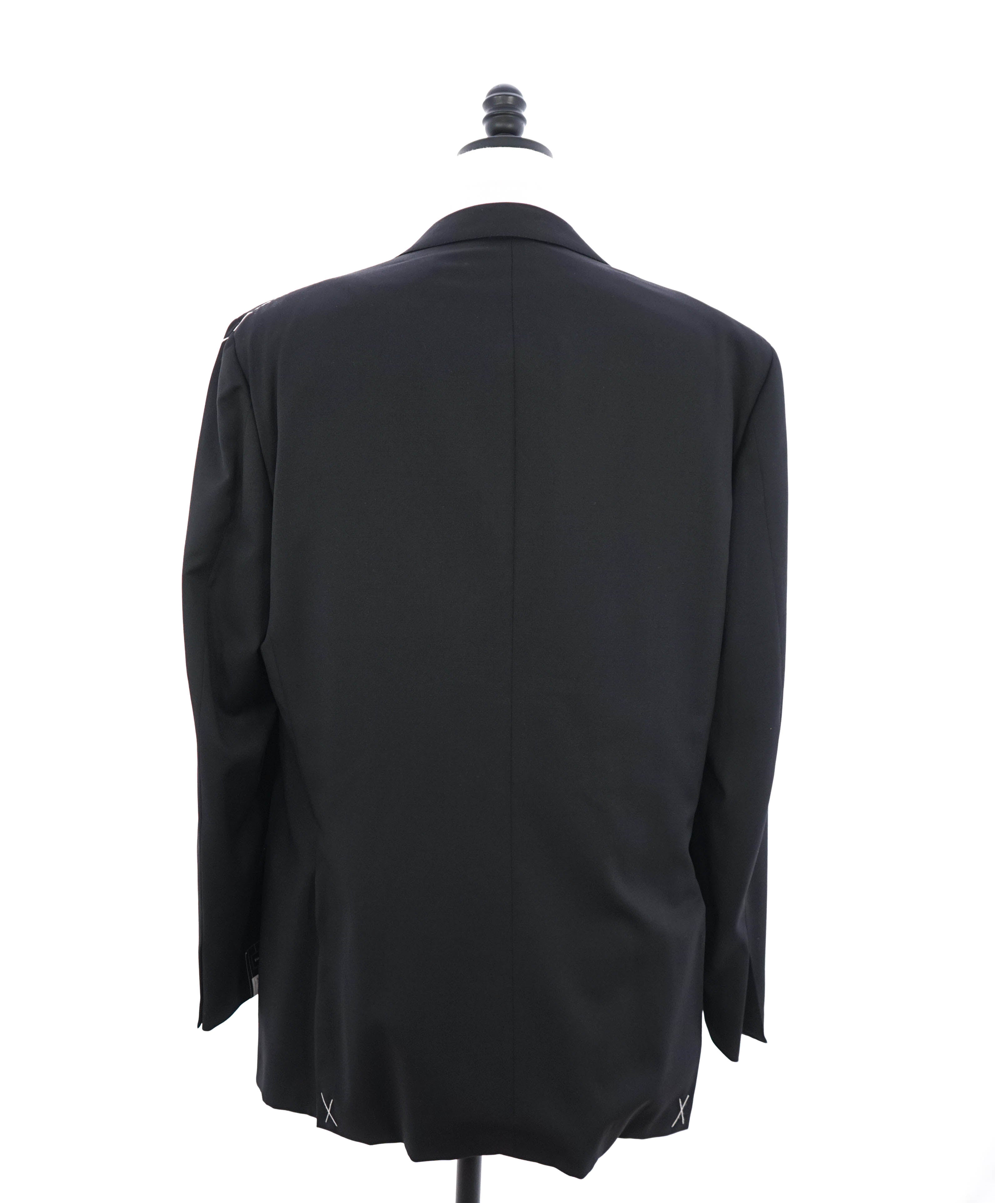 $3,995 ERMENEGILDO ZEGNA - PEAK LAPEL Black Wool Tuxedo- 48L