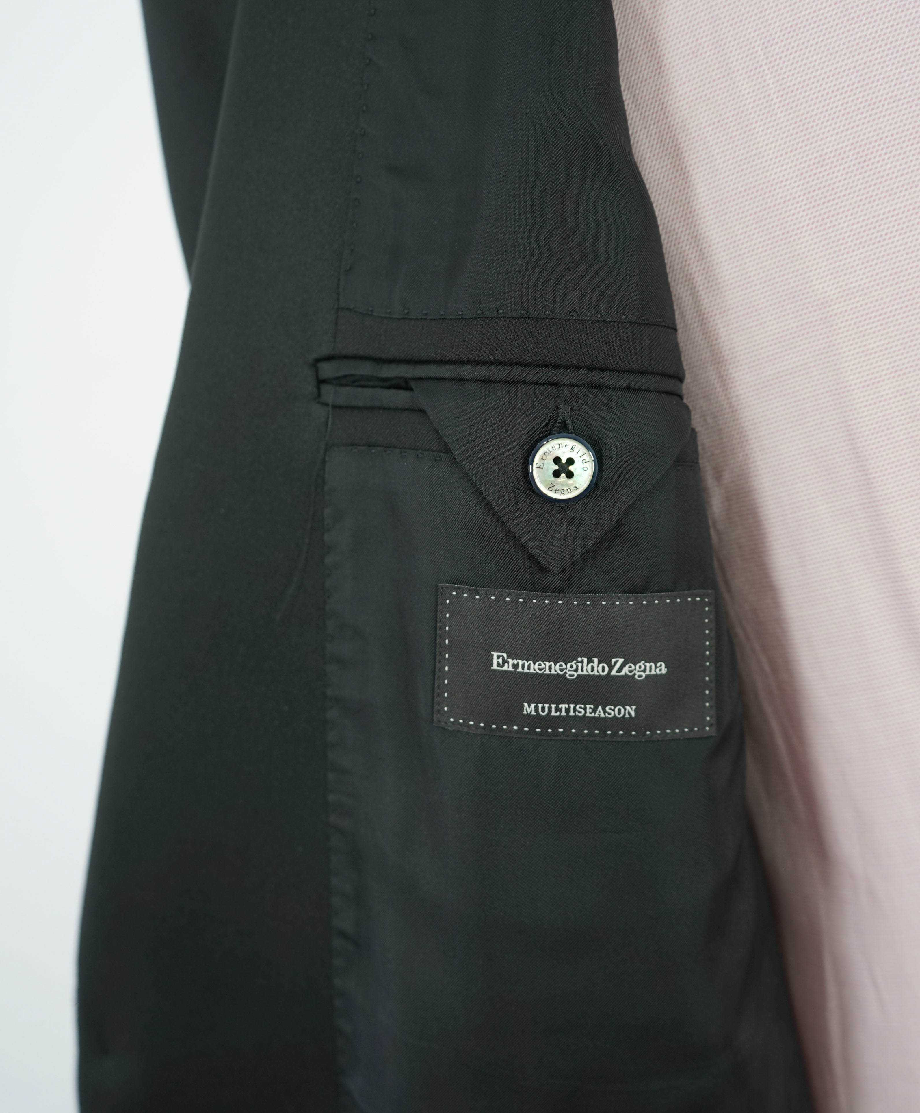 $3,995 ERMENEGILDO ZEGNA - PEAK LAPEL Black Wool Tuxedo- 46L