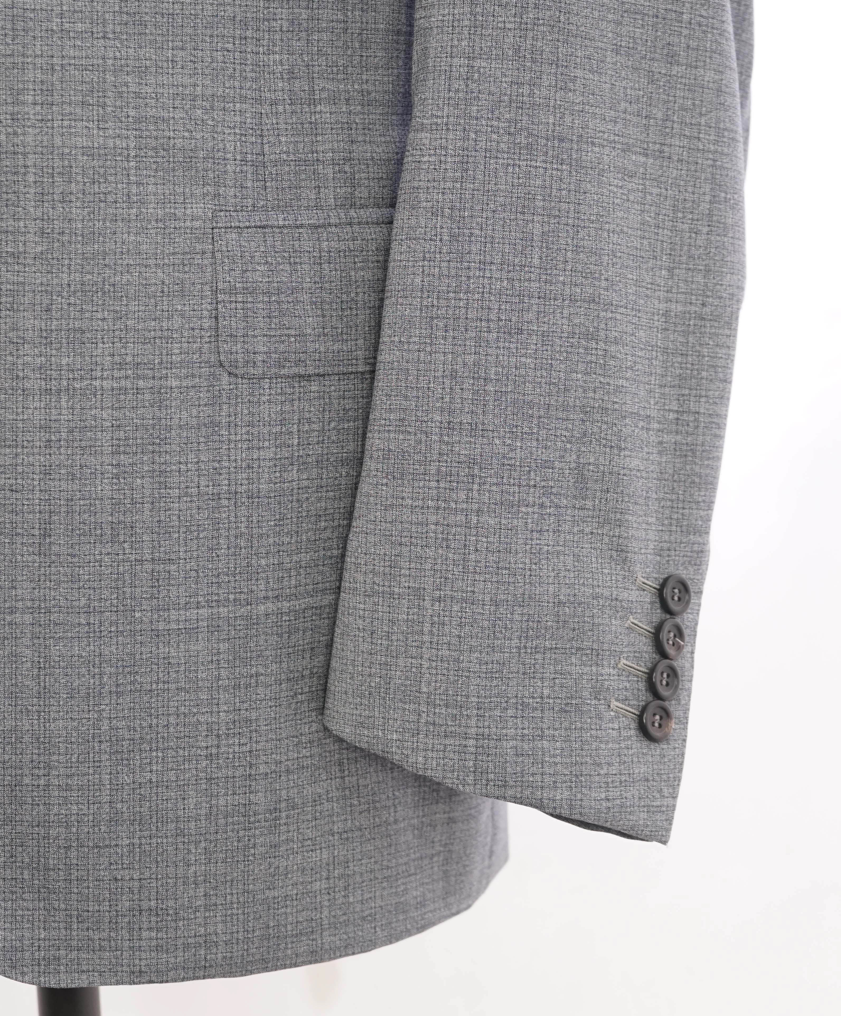 $3,095 CANALI - **EXCLUSIVE**SUPER 150's Steel Blue Textured Notch Lapel Suit - 46R