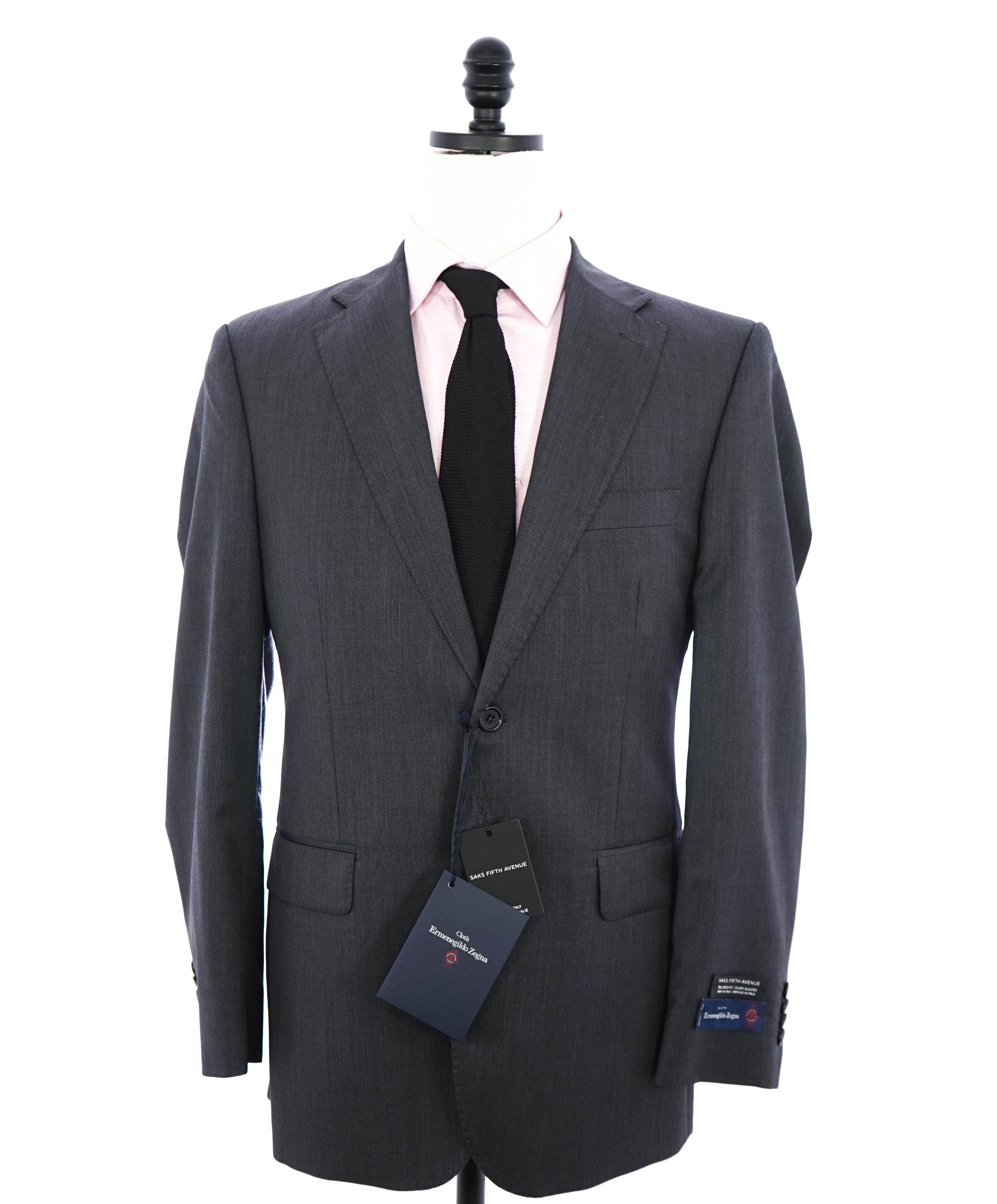 ERMENEGILDO ZEGNA - "TAILORED FIT" SAKS FIFTH AVENUE *SILK* Gray Suit - 40R