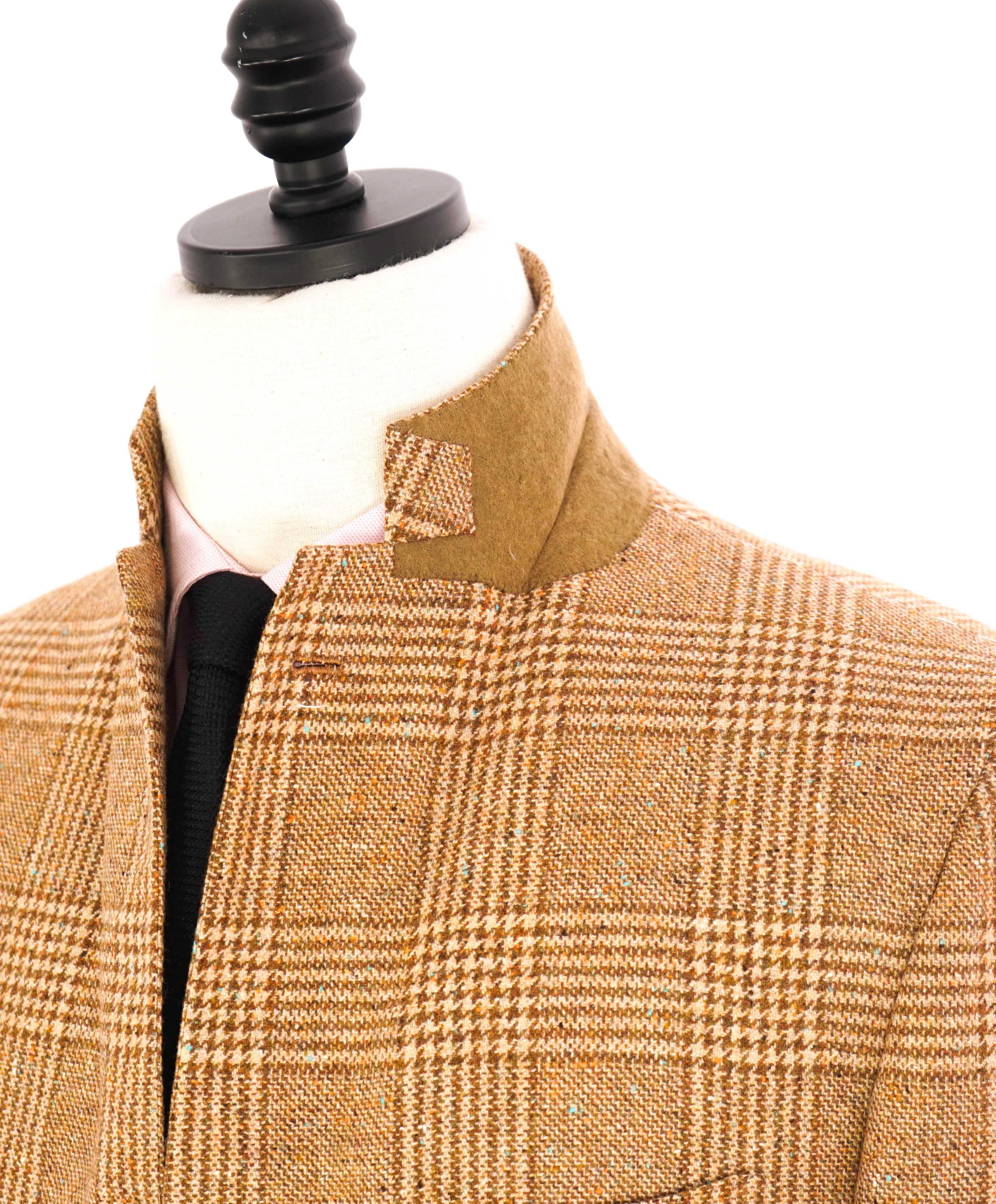 $9,600 KITON - *CASHMERE* Camel Multi-Color Check Neutral Blazer - 40R