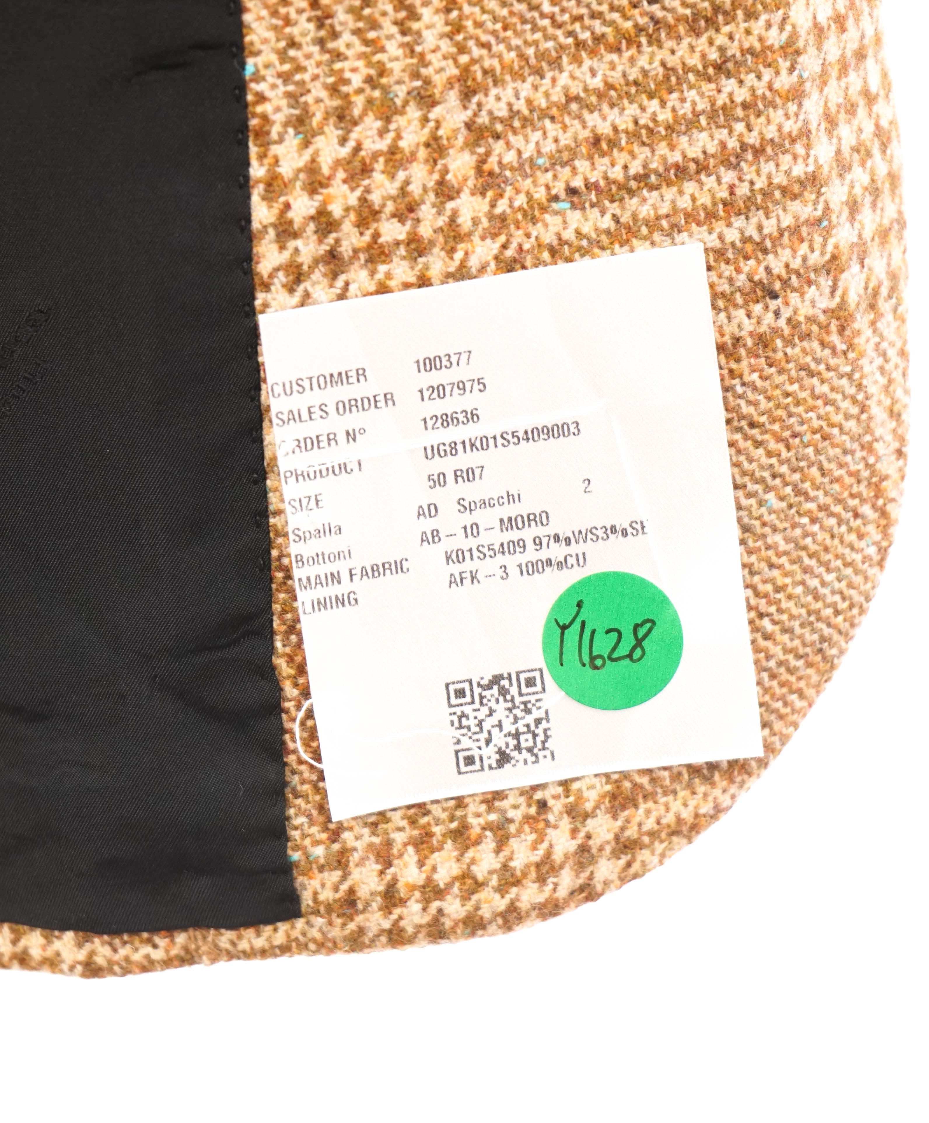 $9,600 KITON - *CASHMERE* Camel Multi-Color Check Neutral Blazer - 40R
