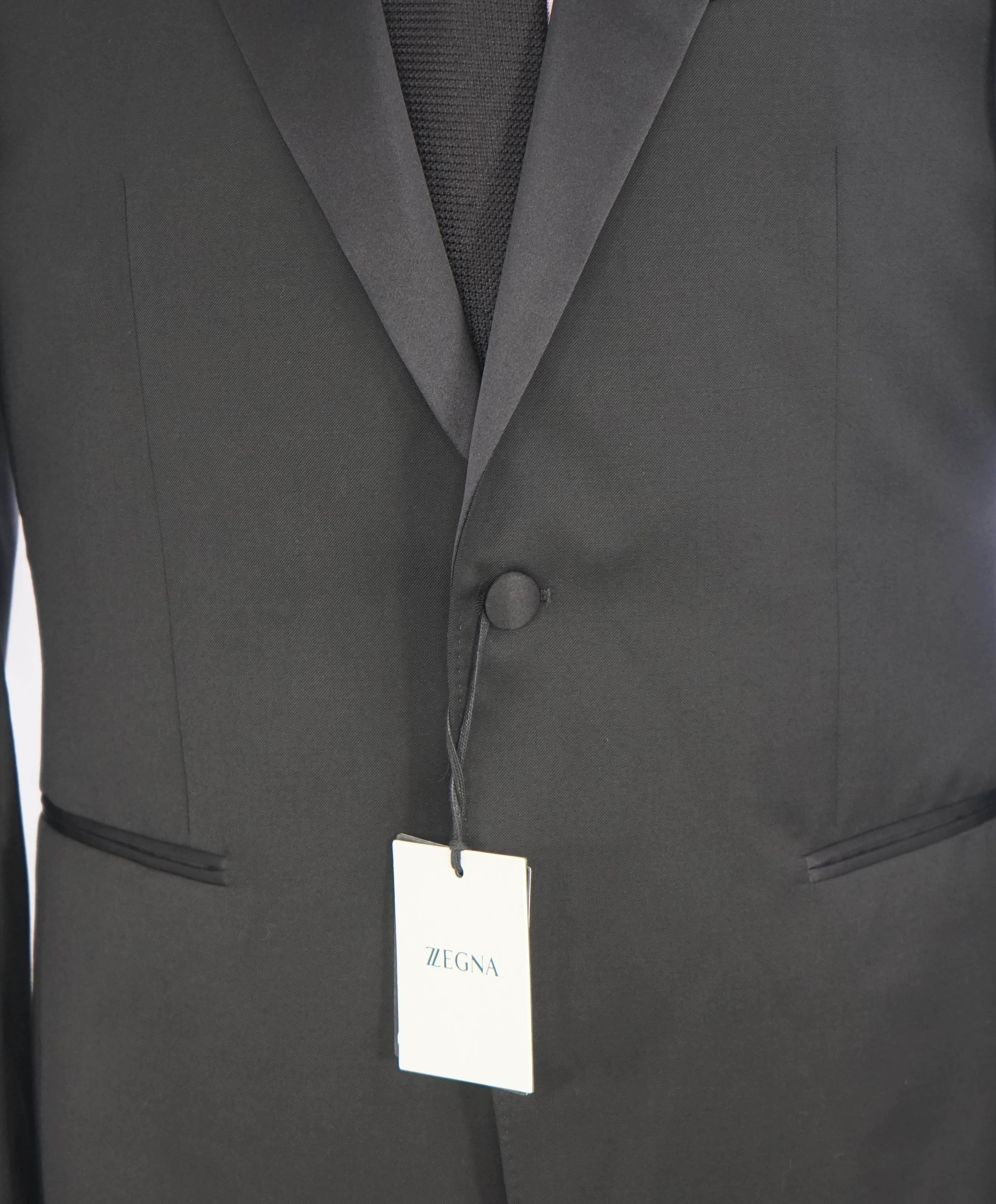 $1,570 Z ZEGNA - Black Peak Lapel 1-Button 2-Piece Tuxedo - 40L