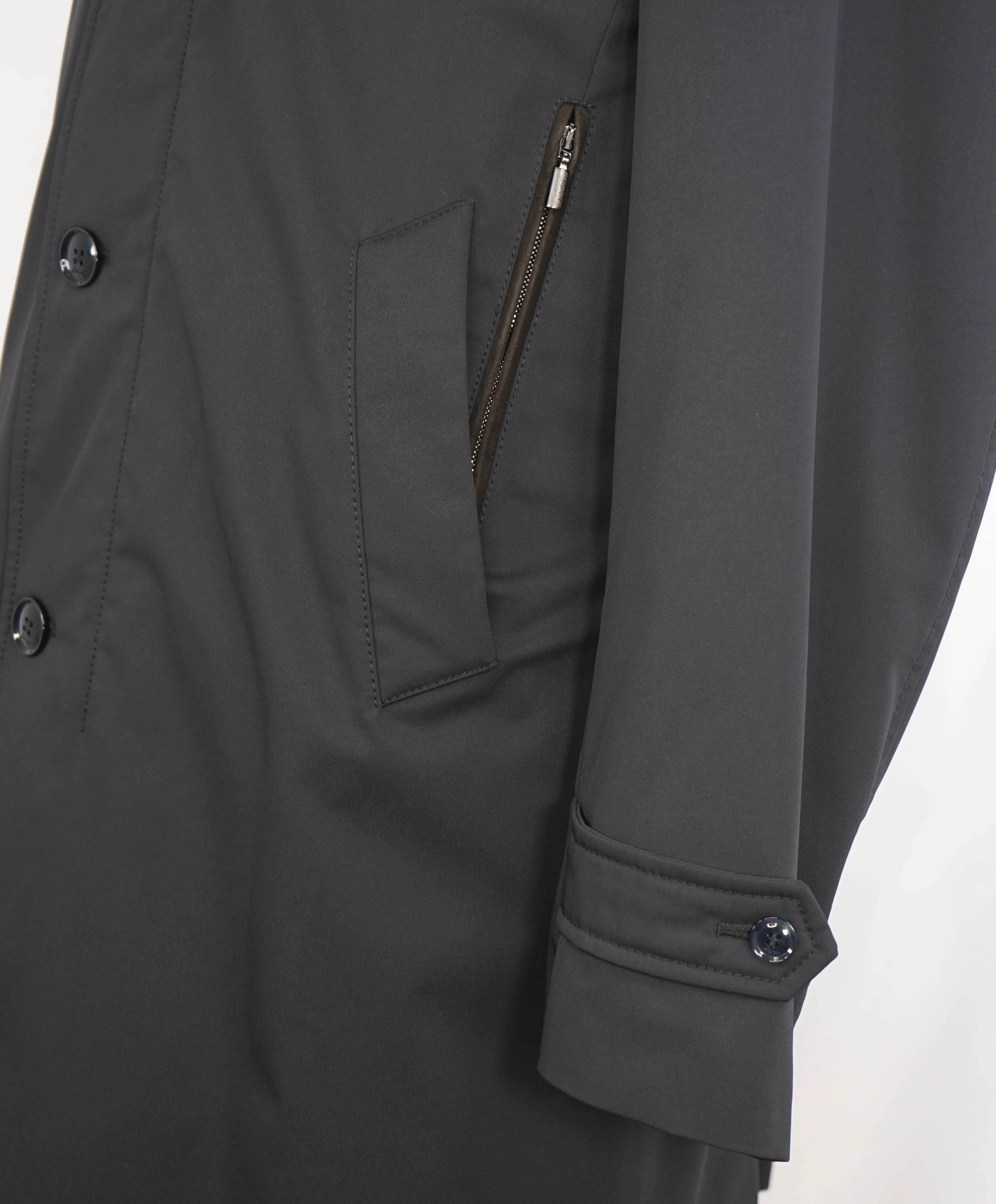 $6,850 BRIONI - Water Repellent FUR COLLAR / CASHMERE Lined LOGO Coat - L