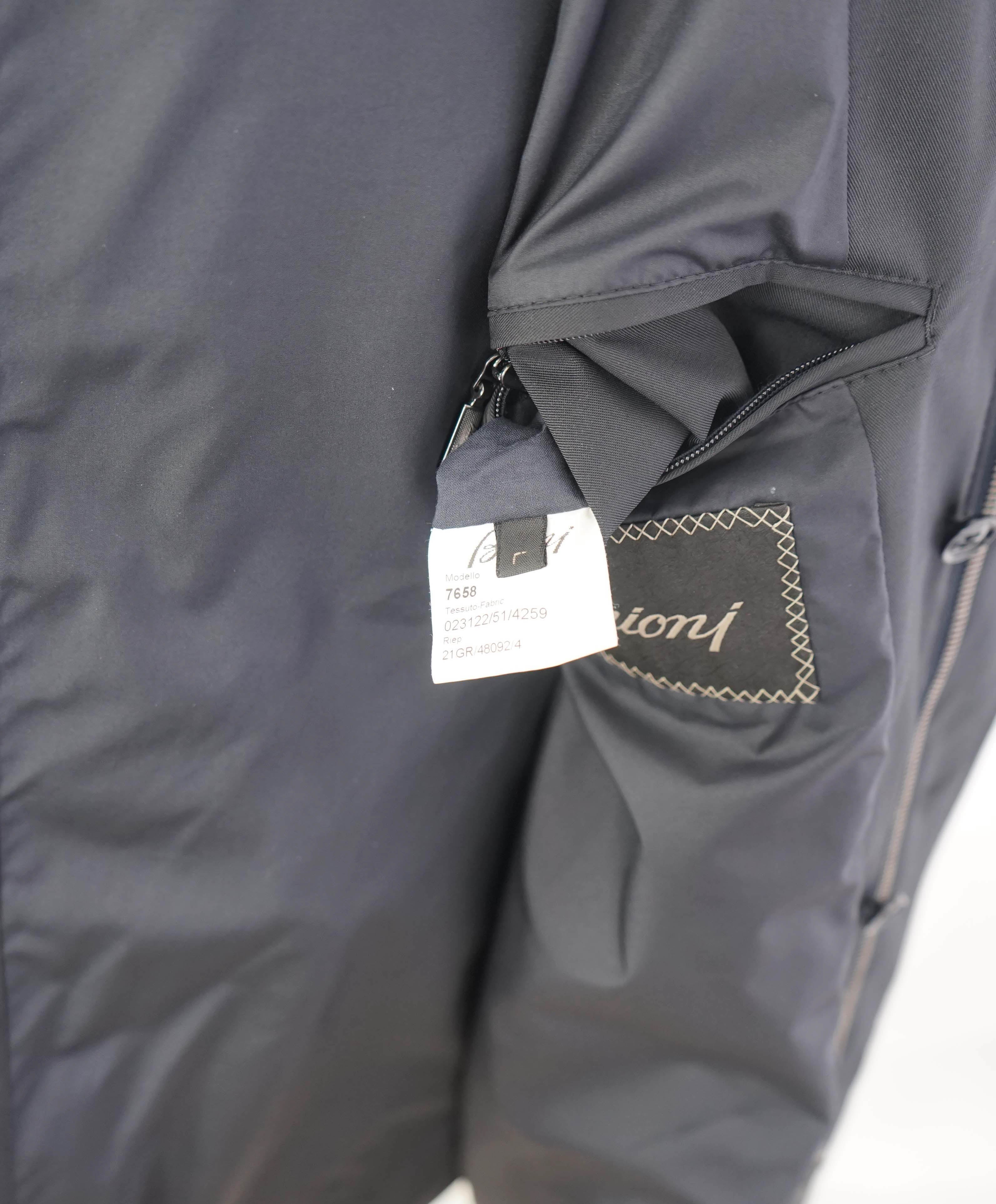 $6,850 BRIONI - Water Repellent FUR COLLAR / CASHMERE Lined LOGO Coat - L