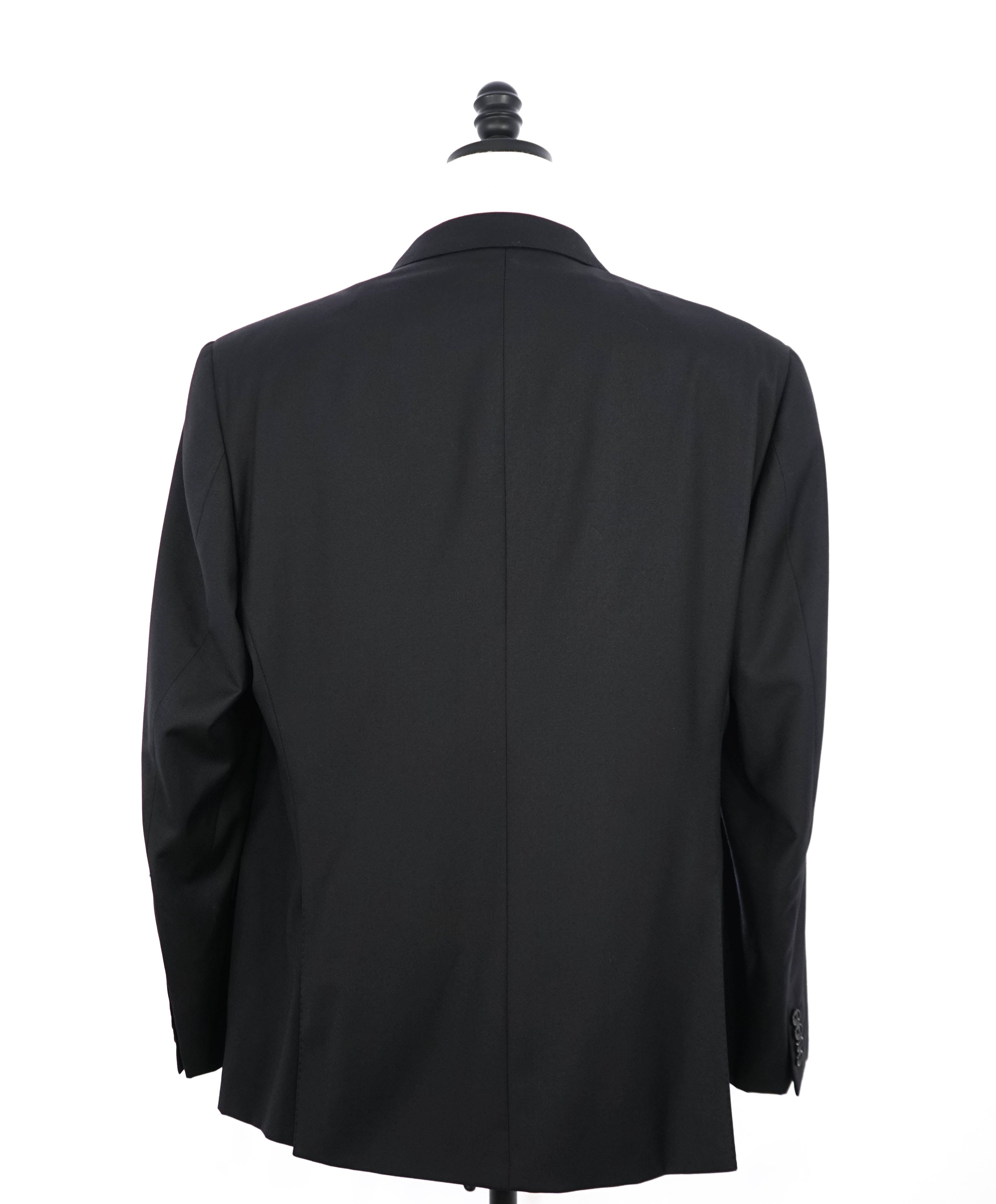 $1,995 EMPORIO ARMANI -Super 130's “G LINE” Black 2-Btn Solid Suit - 46R