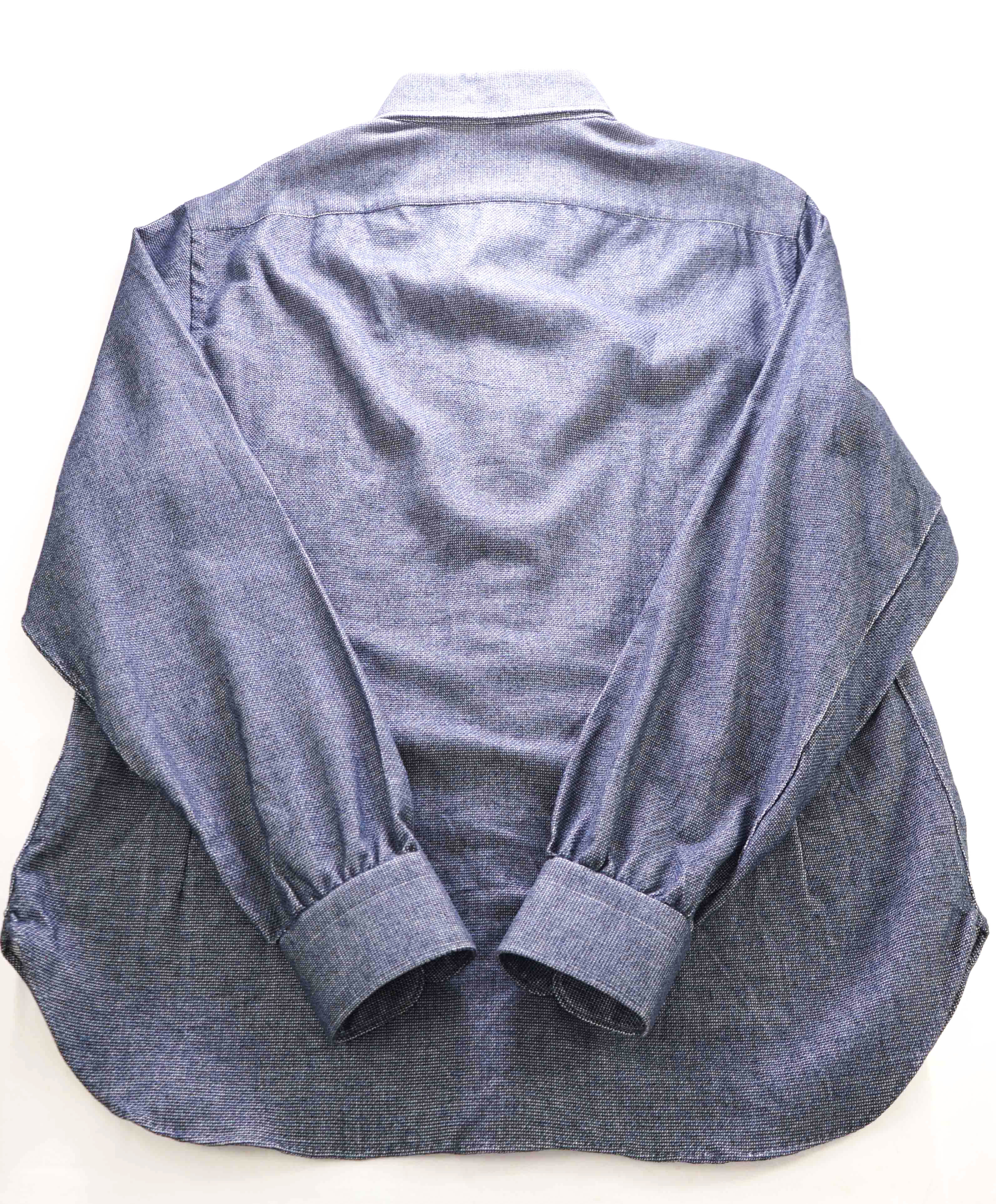 $895 KITON - Cotton White/Blue Pin Dot  *MOP BUTTON* Soft Touch Shirt- 18.5 (46)