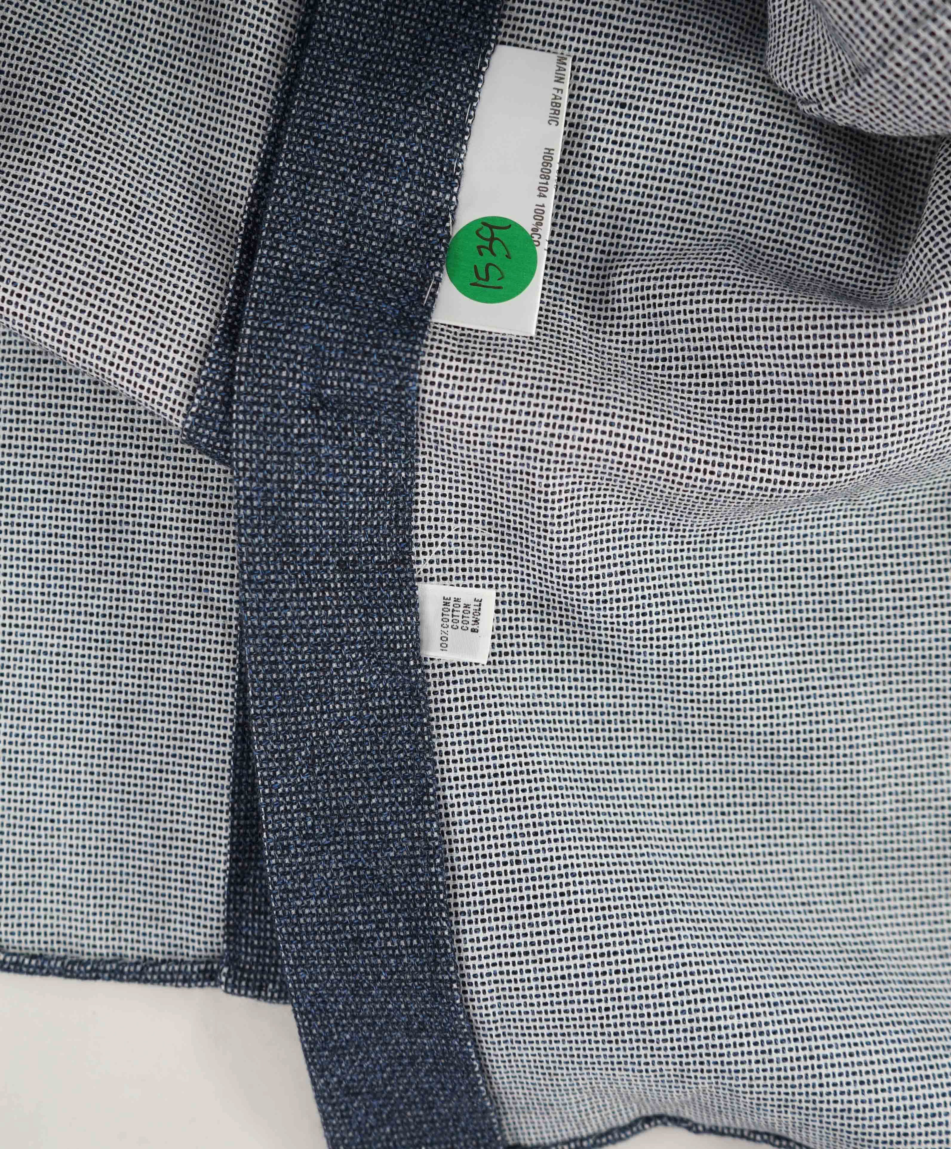 $895 KITON - Cotton White/Blue Pin Dot  *MOP BUTTON* Soft Touch Shirt- 18.5 (46)