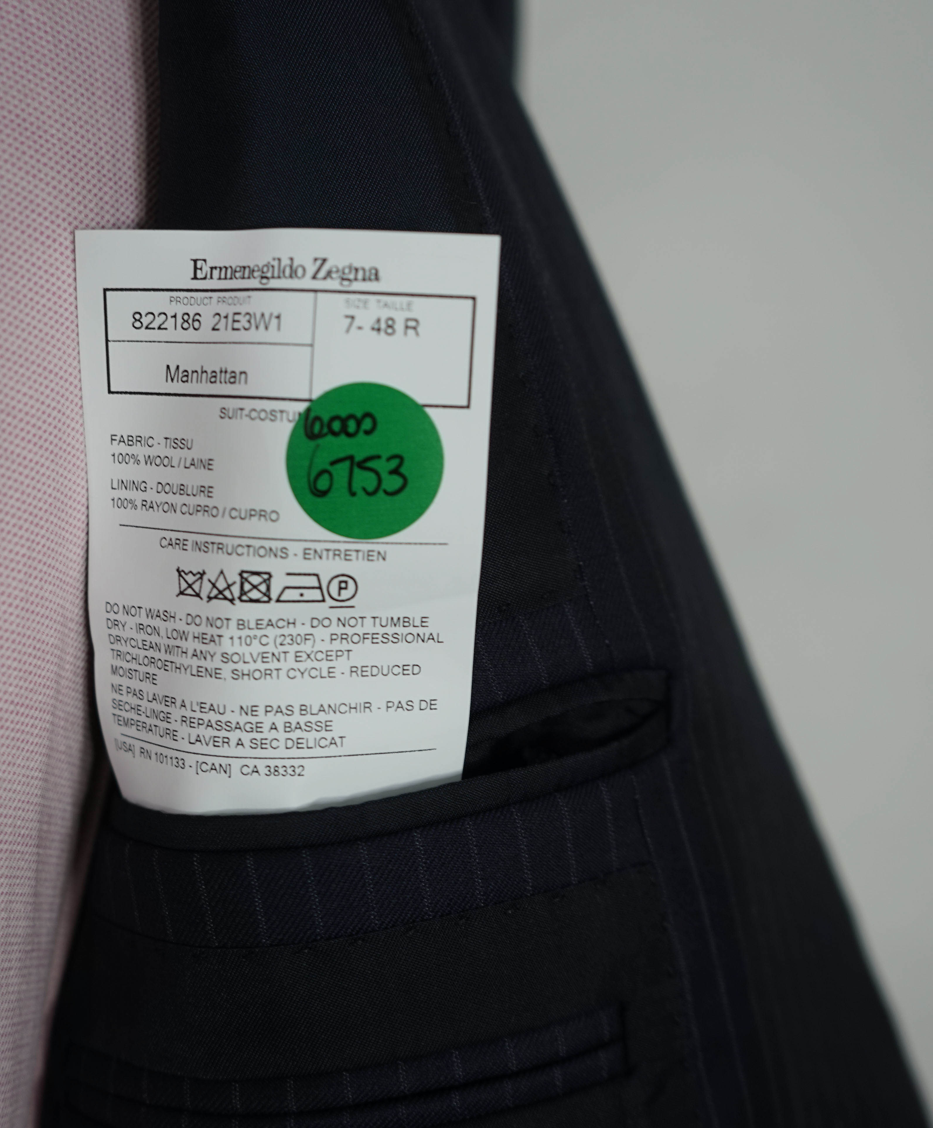 $3,000 ERMENEGILDO ZEGNA - "Manhattan" "MultiSeason" Wide Peak Lapel Suit - 38R