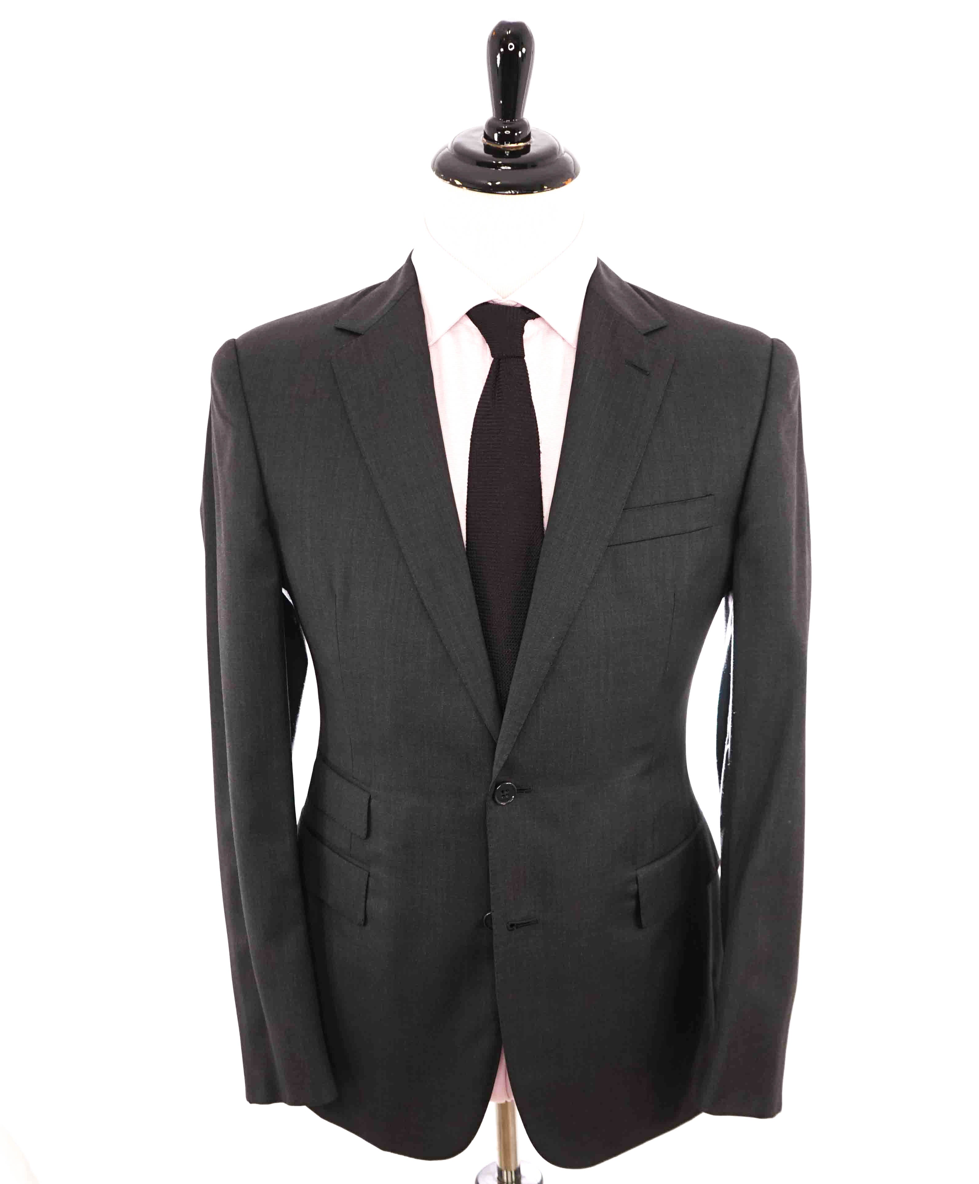 $2,995 RALPH LAUREN PURPLE LABEL - *WOOL* Ticket Pocket Gray Suit - 40R 35W