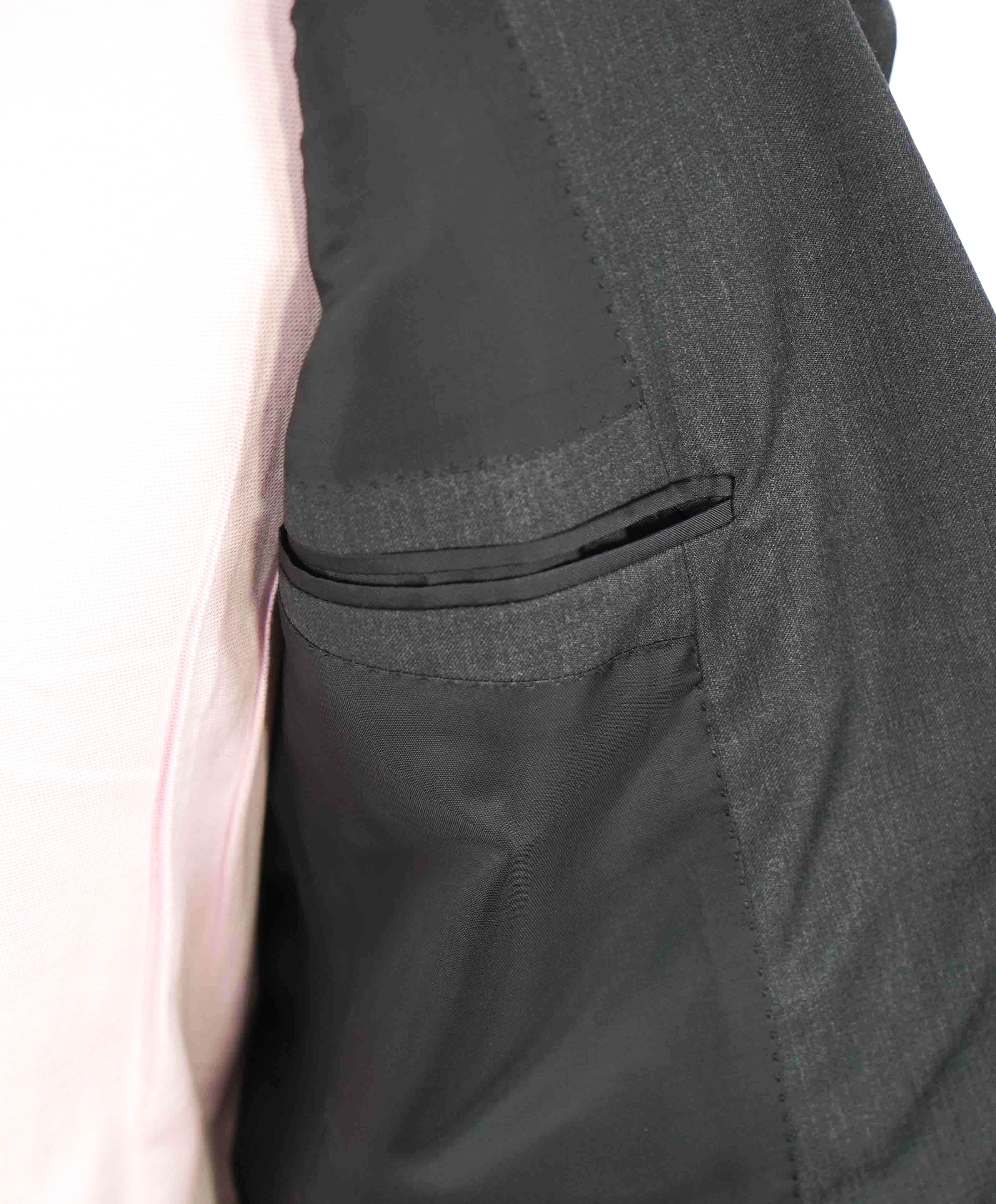 $2,995 RALPH LAUREN PURPLE LABEL - *WOOL* Ticket Pocket Gray Suit - 40R 35W