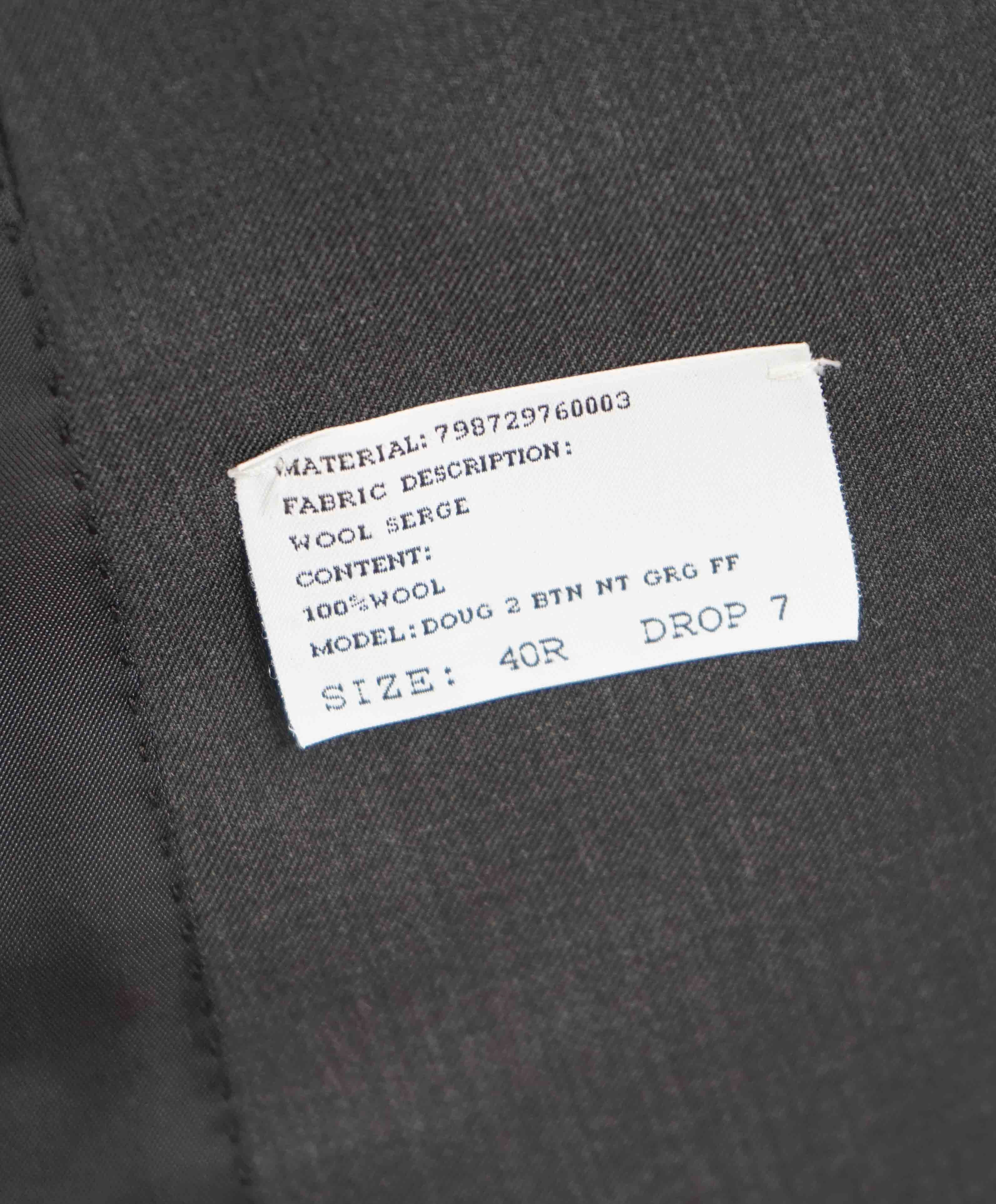 $2,995 RALPH LAUREN PURPLE LABEL - *WOOL* Ticket Pocket Gray Suit - 40R 35W