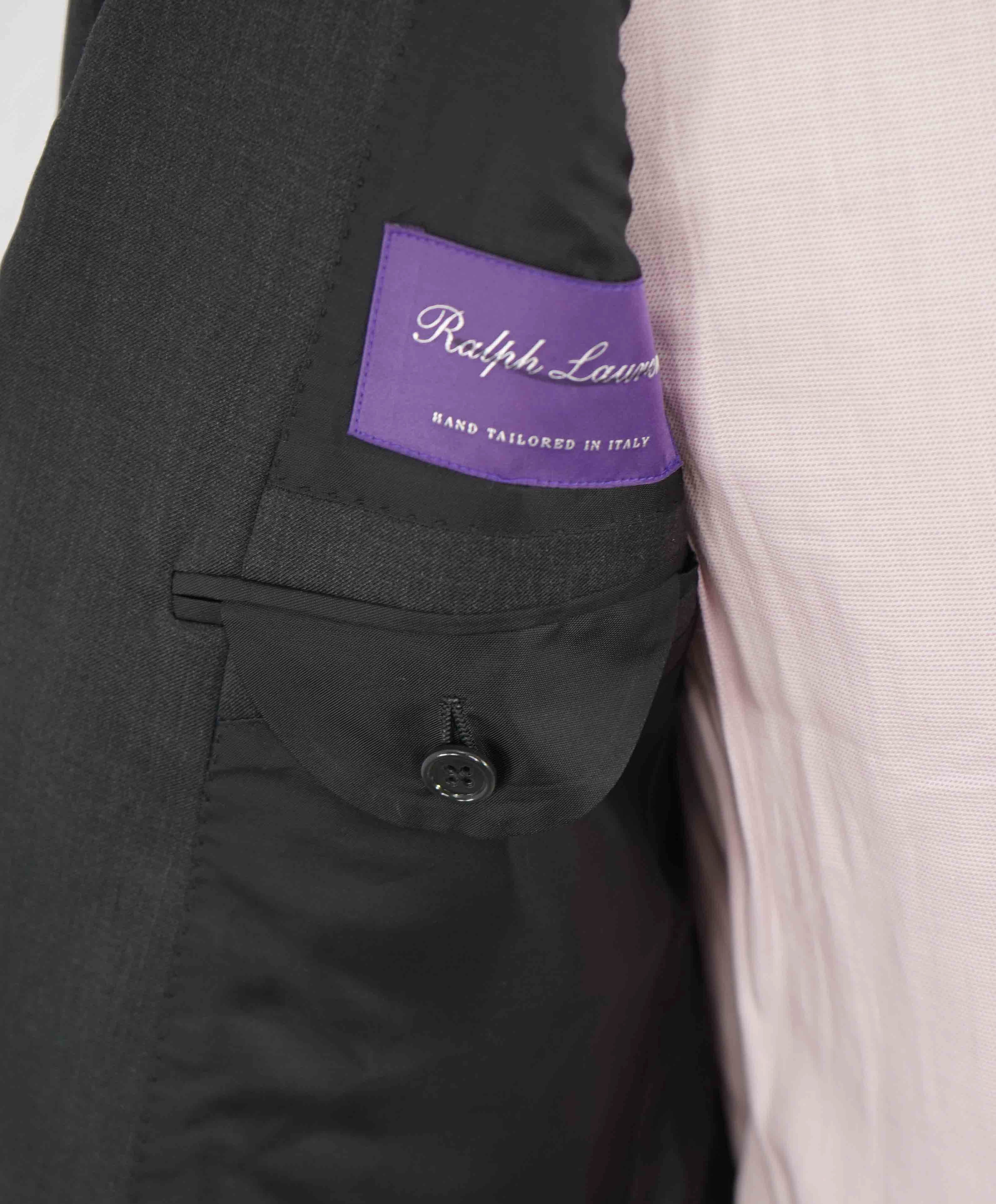 $2,995 RALPH LAUREN PURPLE LABEL - *WOOL* Ticket Pocket Gray Suit - 40R 35W