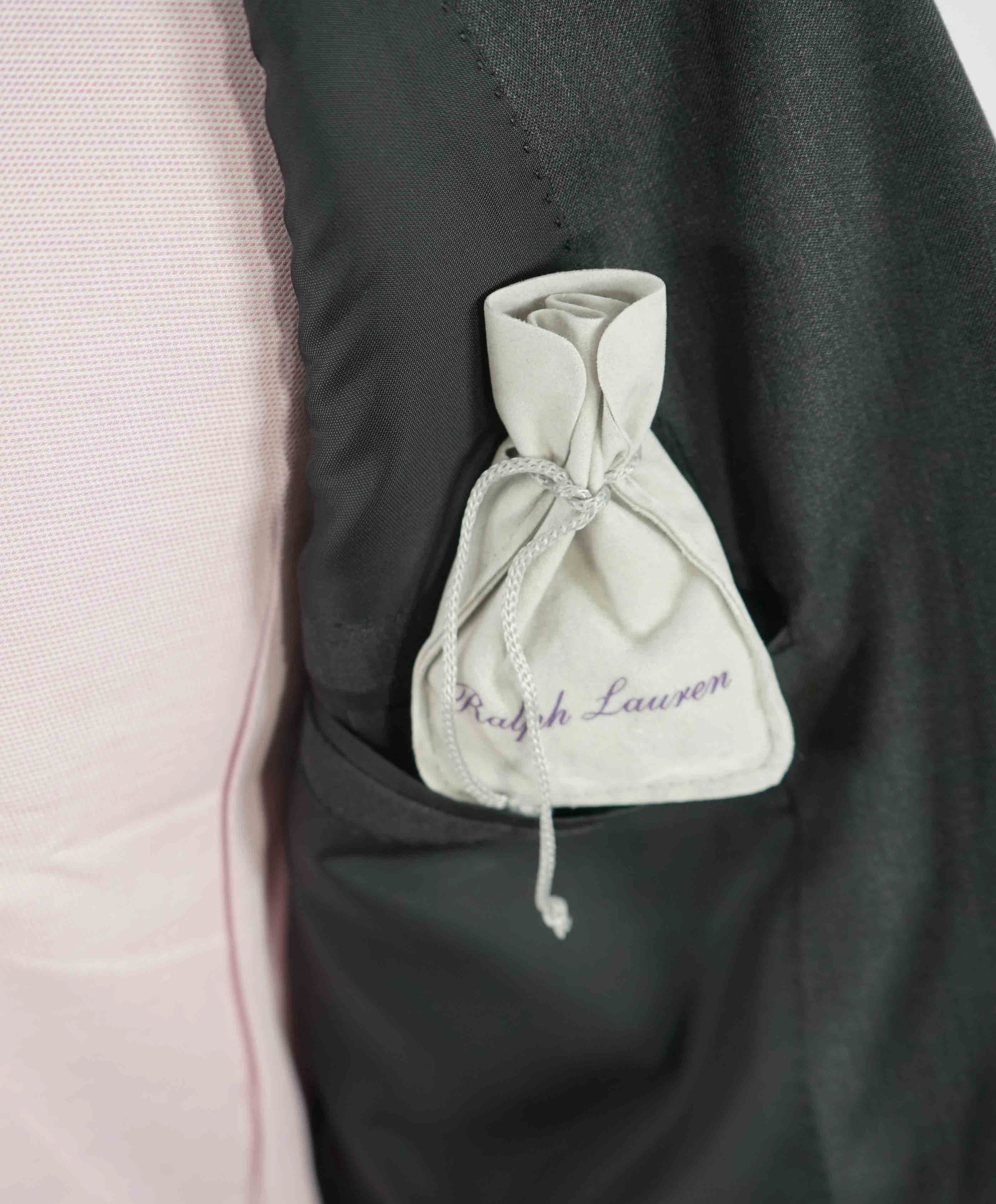 $2,995 RALPH LAUREN PURPLE LABEL - *WOOL* Ticket Pocket Gray Suit - 40R 35W