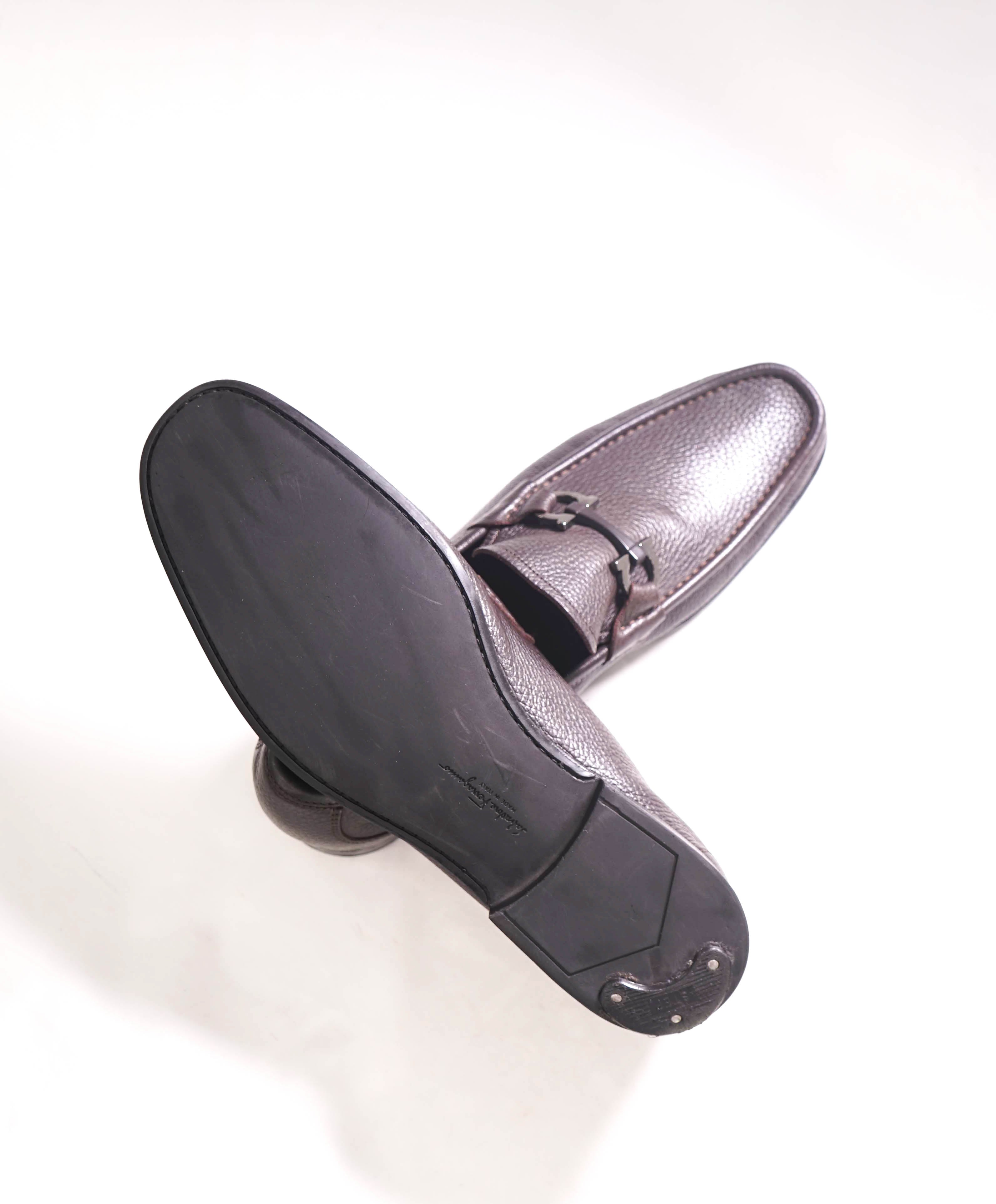 $850 SALVATORE FERRAGAMO - “GRANDIOSO" Gancini Bit Loafer Brown Leather - 12 D