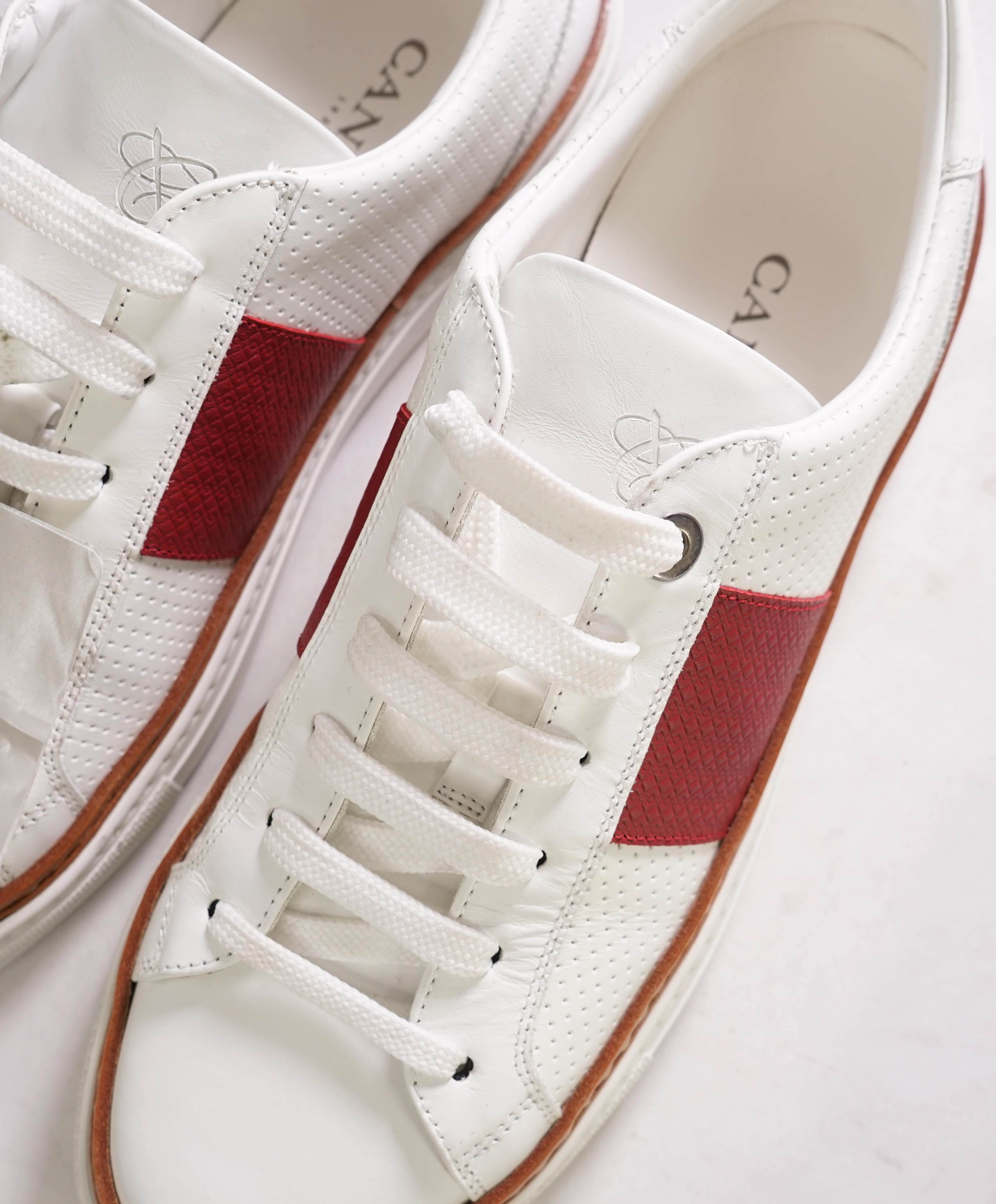 CANALI - Hand Stitched Red/White PREMIUM Leather Sneakers - 10 US (43EU)