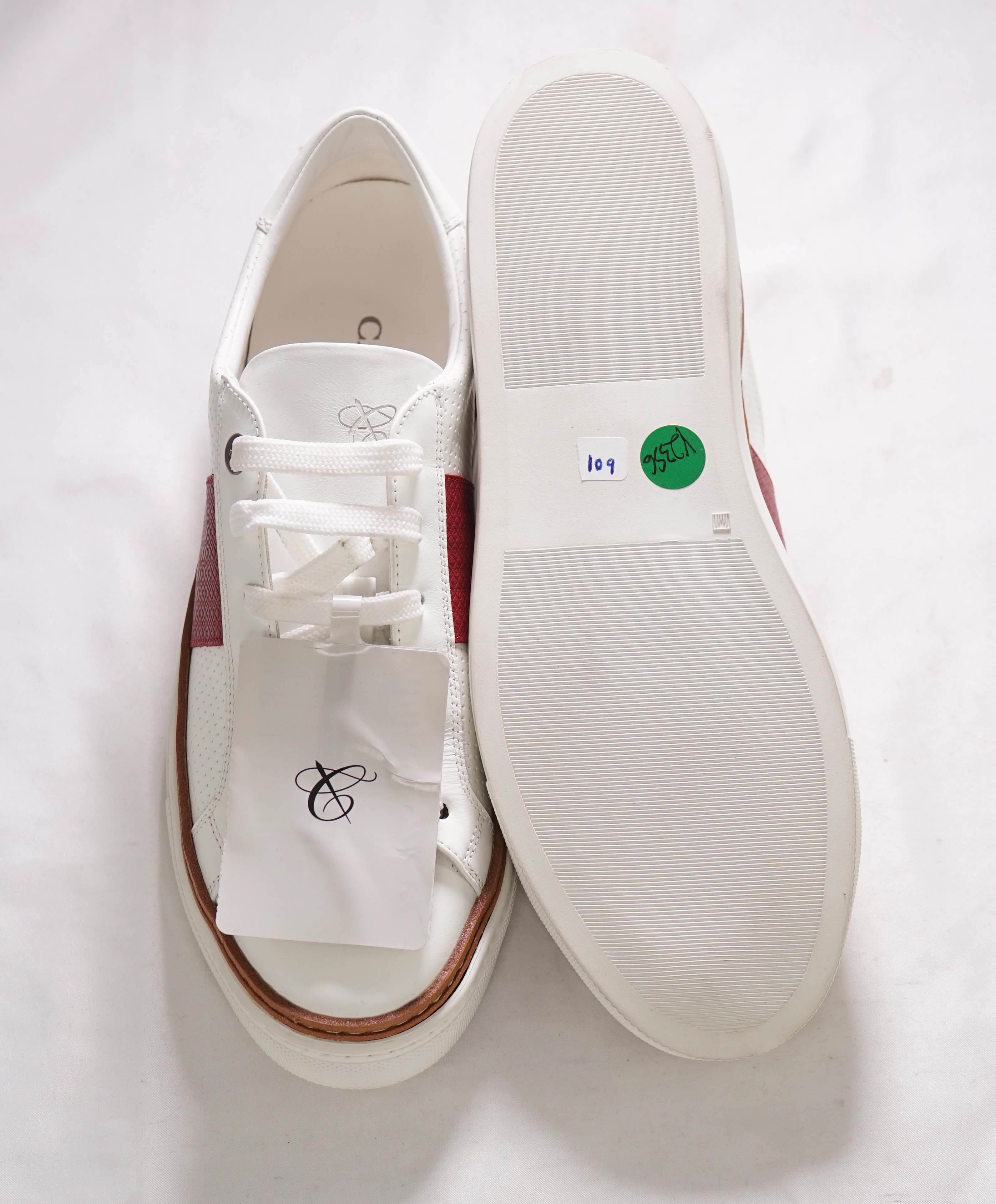 CANALI - Hand Stitched Red/White PREMIUM Leather Sneakers - 10 US (43EU)