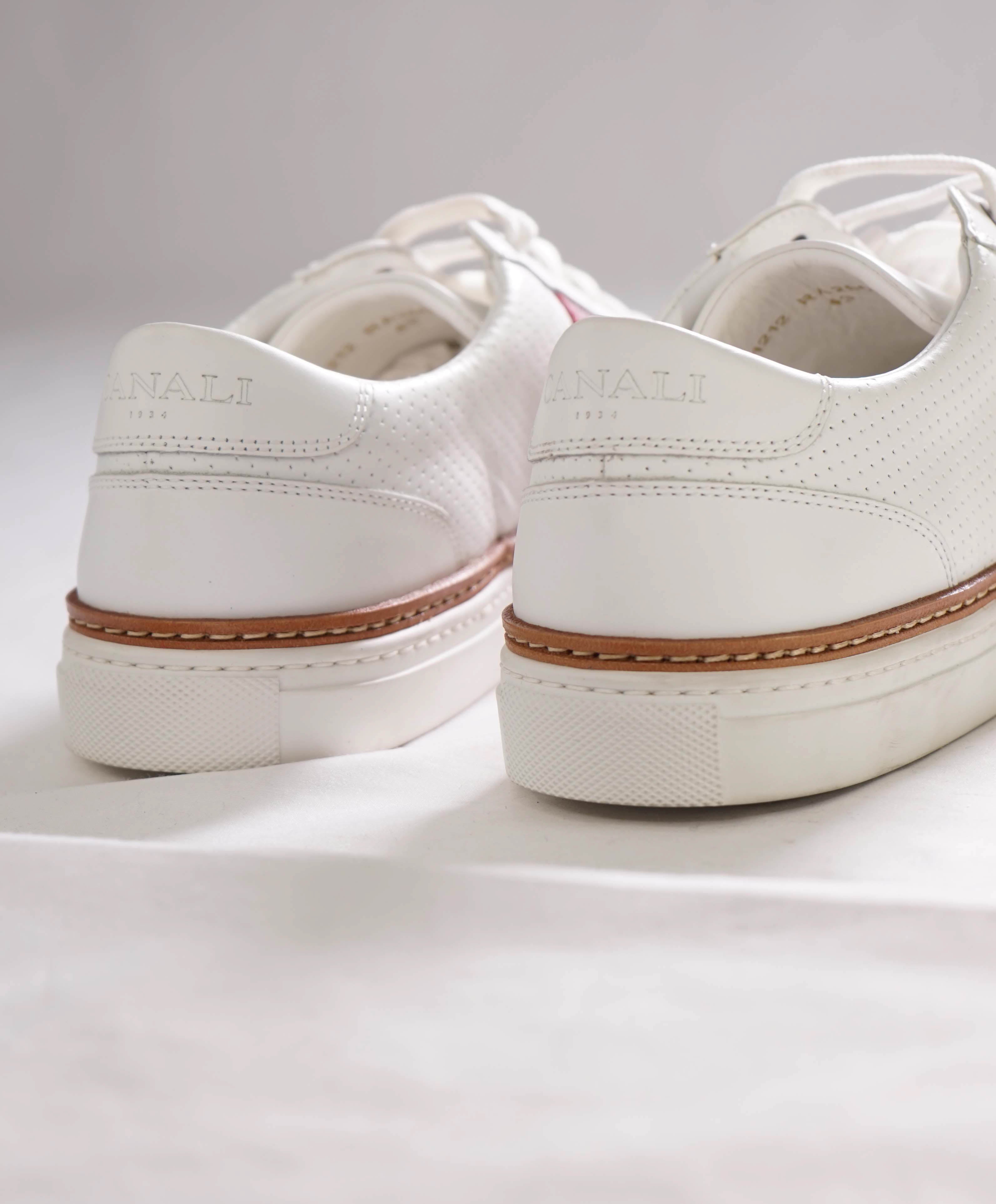 CANALI - Hand Stitched Red/White PREMIUM Leather Sneakers - 10 US (43EU)