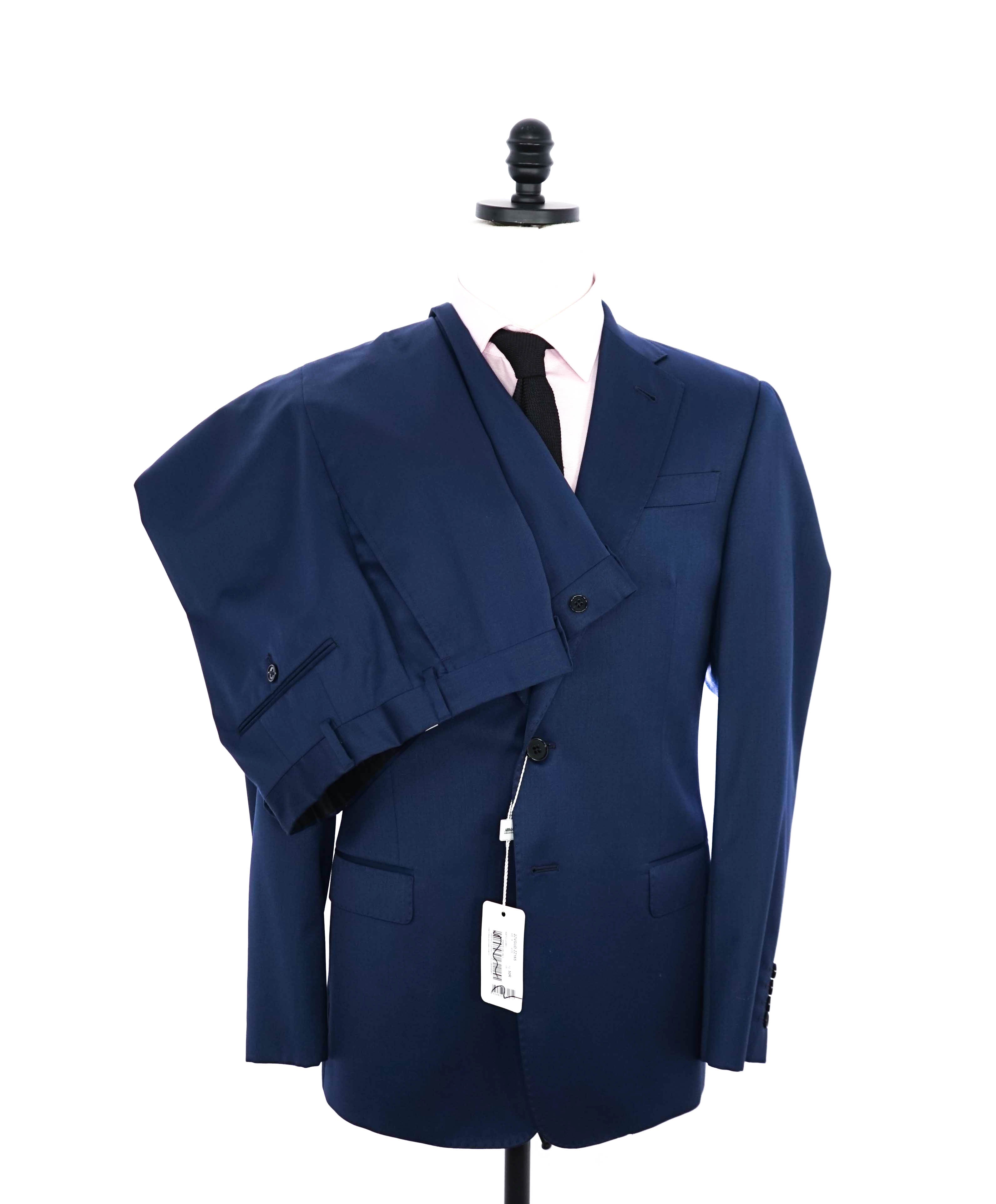 ARMANI COLLEZIONI - Cobalt Blue 2-Button Notch Lapel Suit - 40R