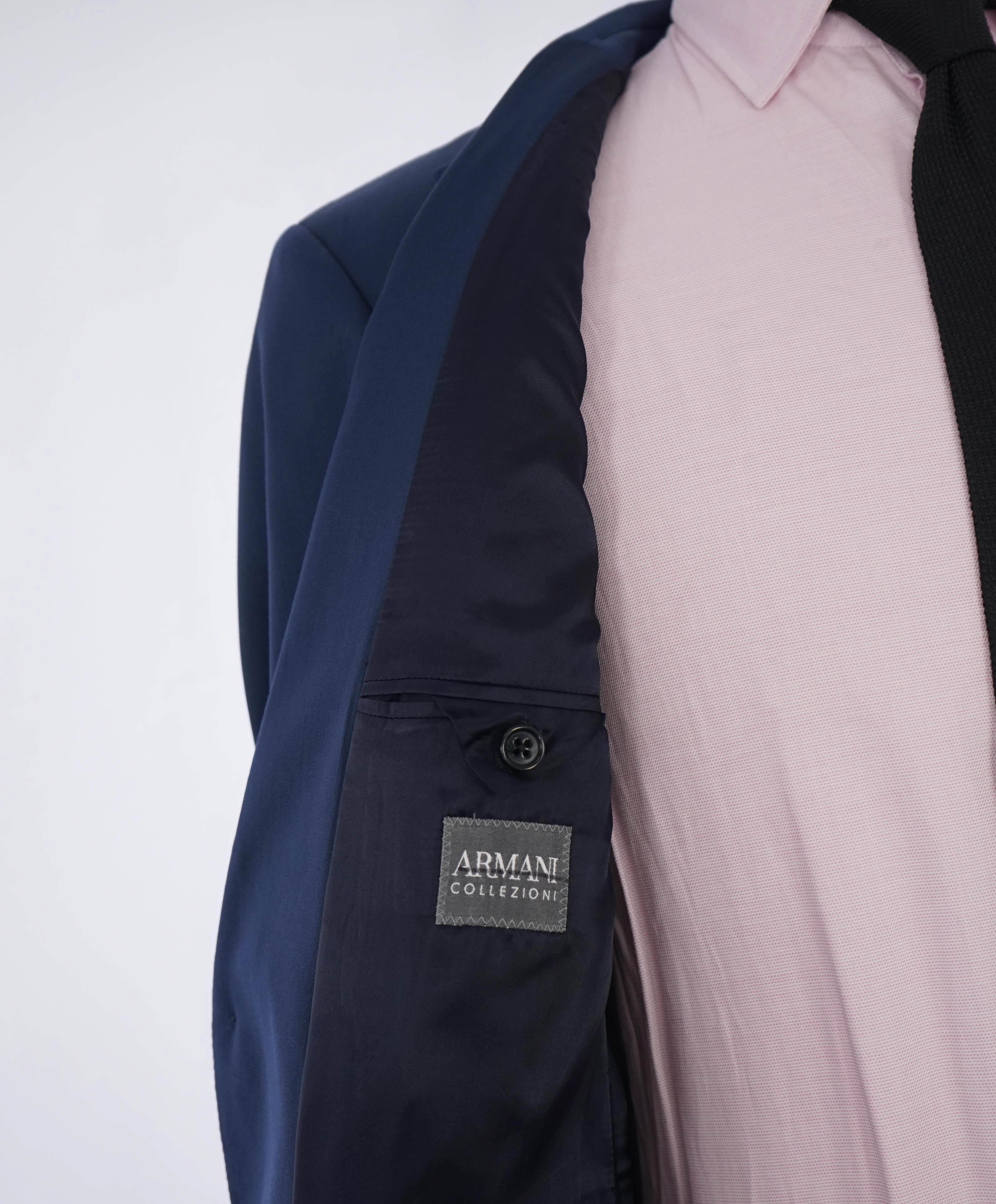 ARMANI COLLEZIONI - Cobalt Blue 2-Button Notch Lapel Suit - 40R