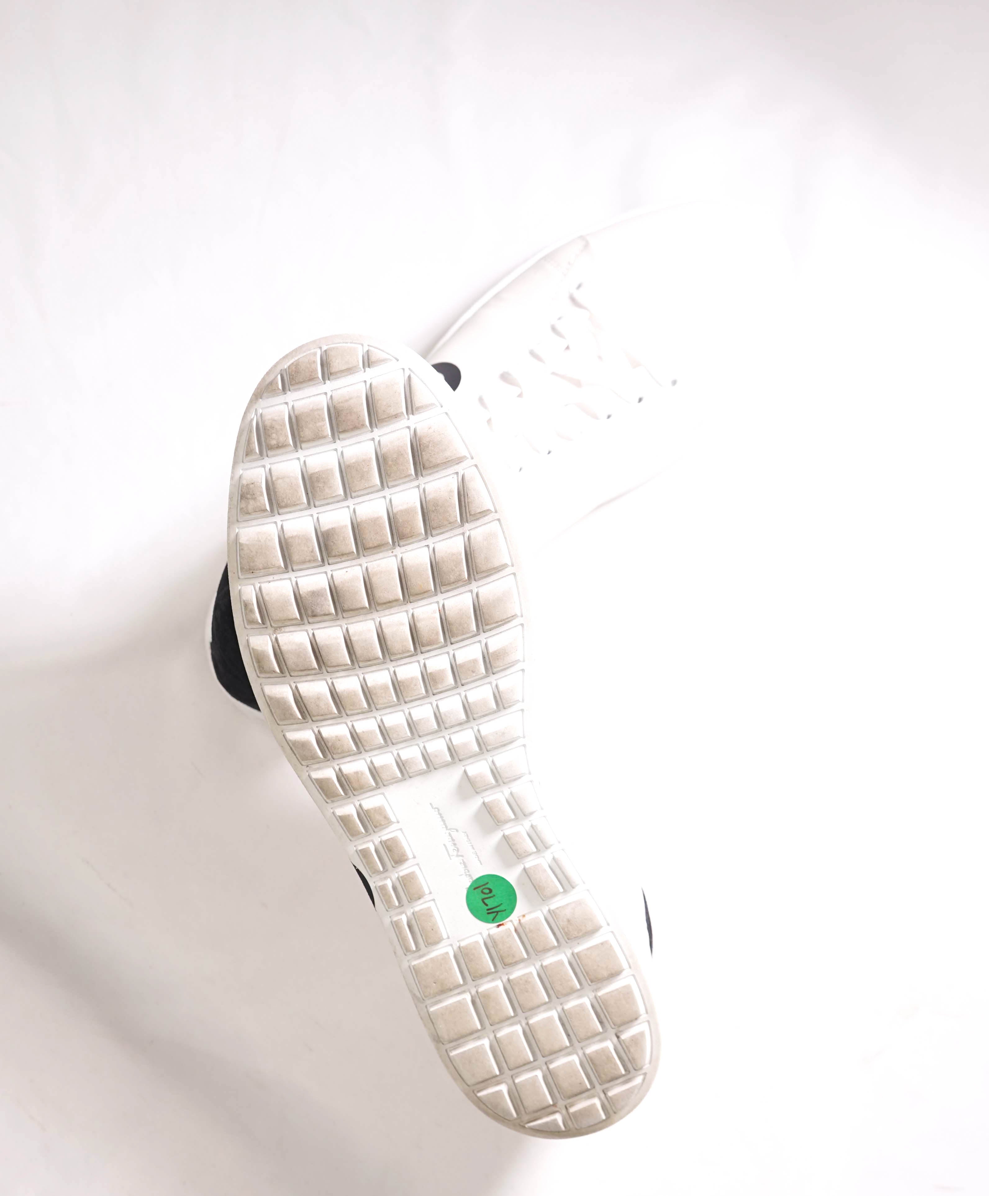 $750 SALVATORE FERRAGAMO - Black/White Gancini Sneaker - 10 M US