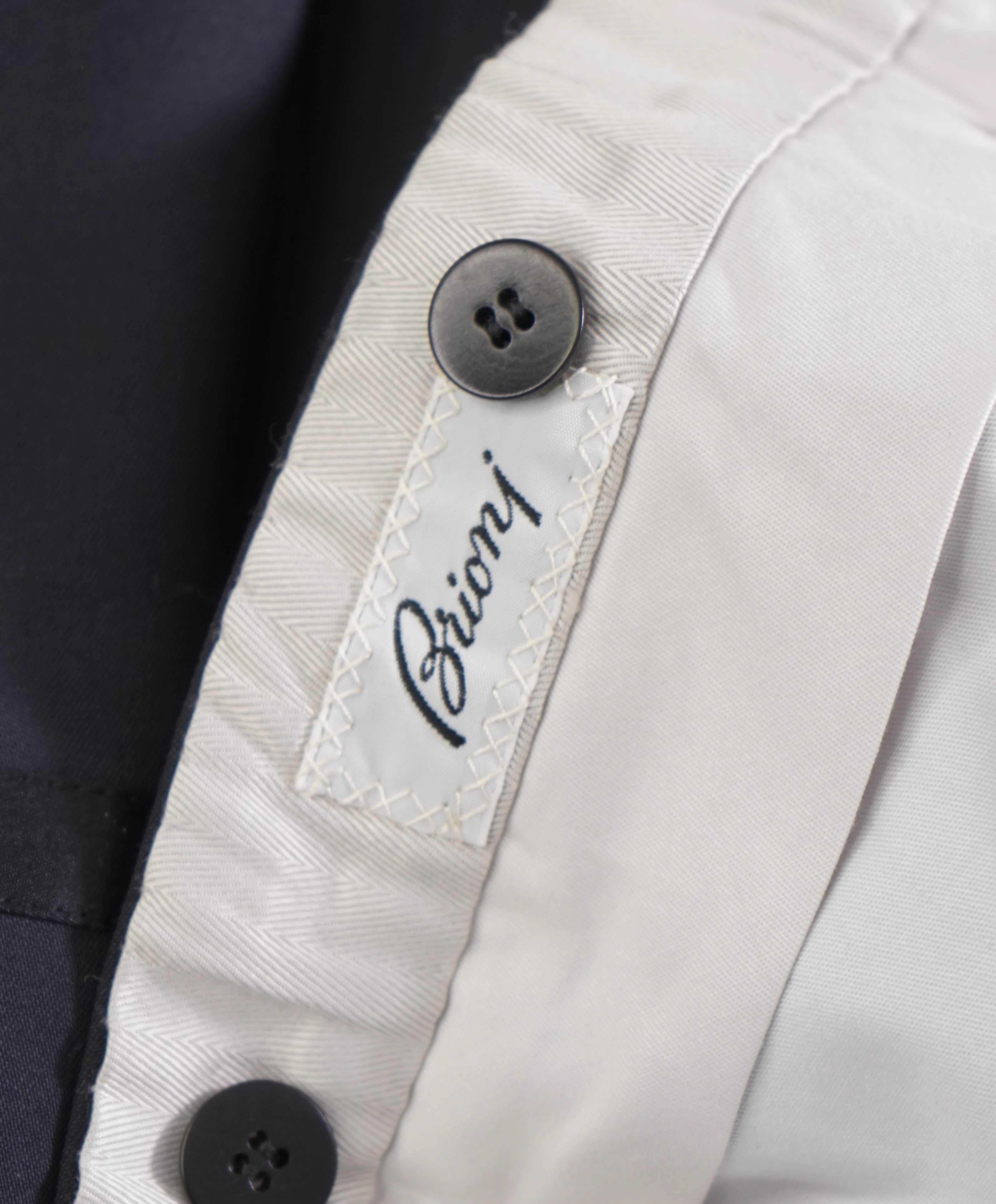 $1,250 BRIONI - Navy Wool TUXEDO SIDE STRIPE Dinner Dress Pants- 35W