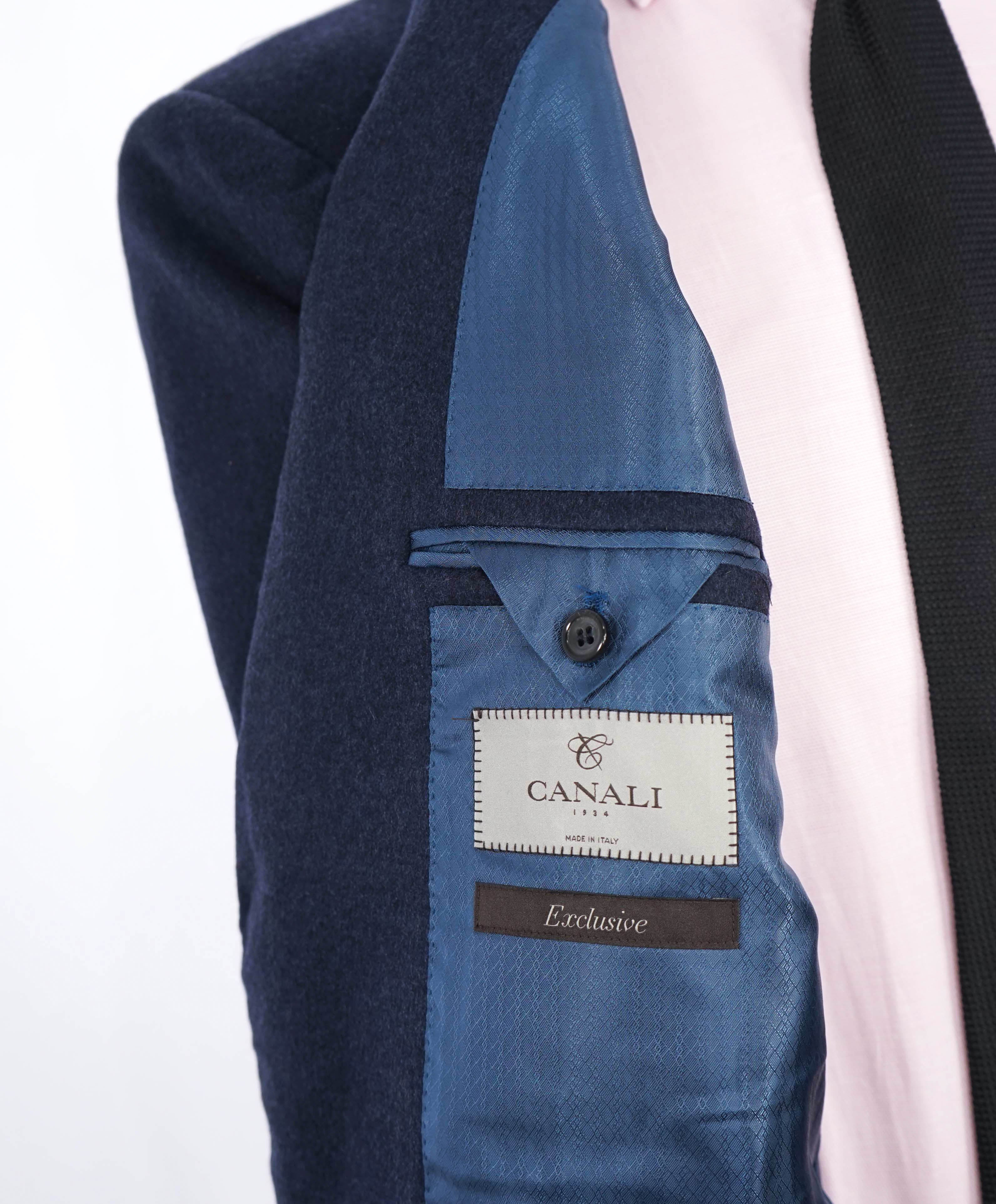 $3,495 CANALI - "EXCLUSIVE" Pure CAHSMERE Navy Blazer - 44R