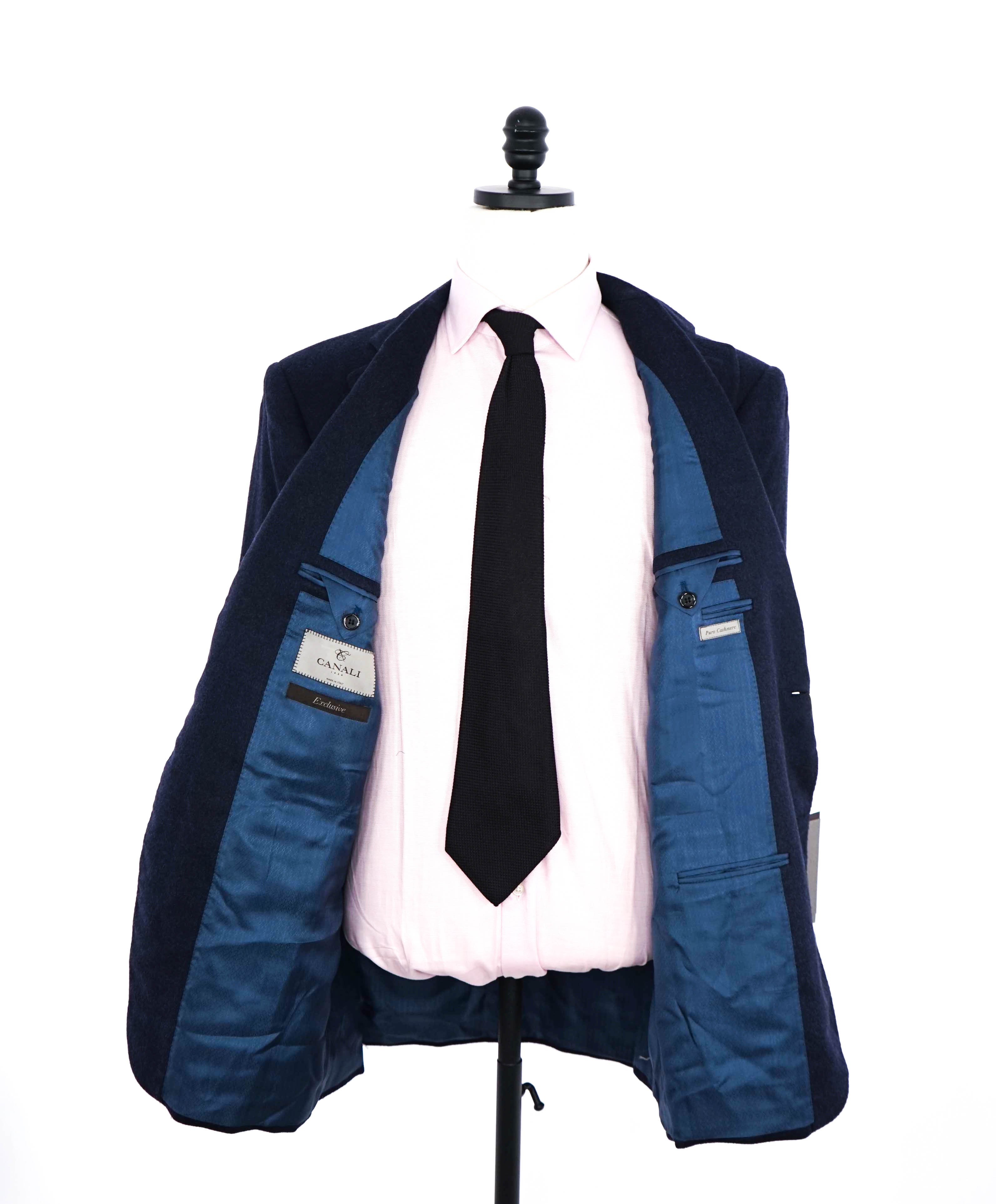 $3,495 CANALI - "EXCLUSIVE" Pure CAHSMERE Navy Blazer - 44R