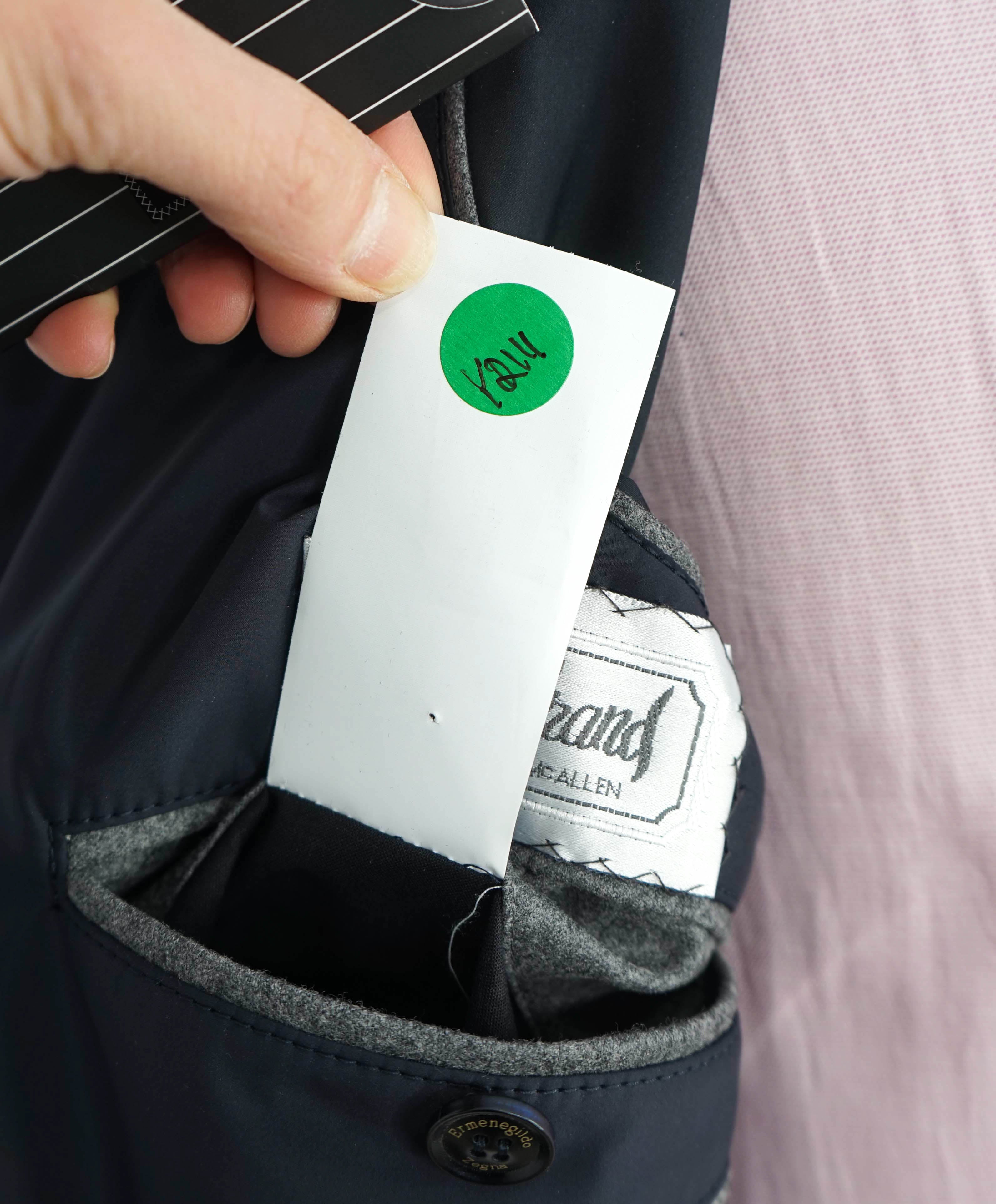 $2,295 ERMENEGILDO ZEGNA - Blue Suede Detail Light (Waterproof) Coat - 46R (XXL)