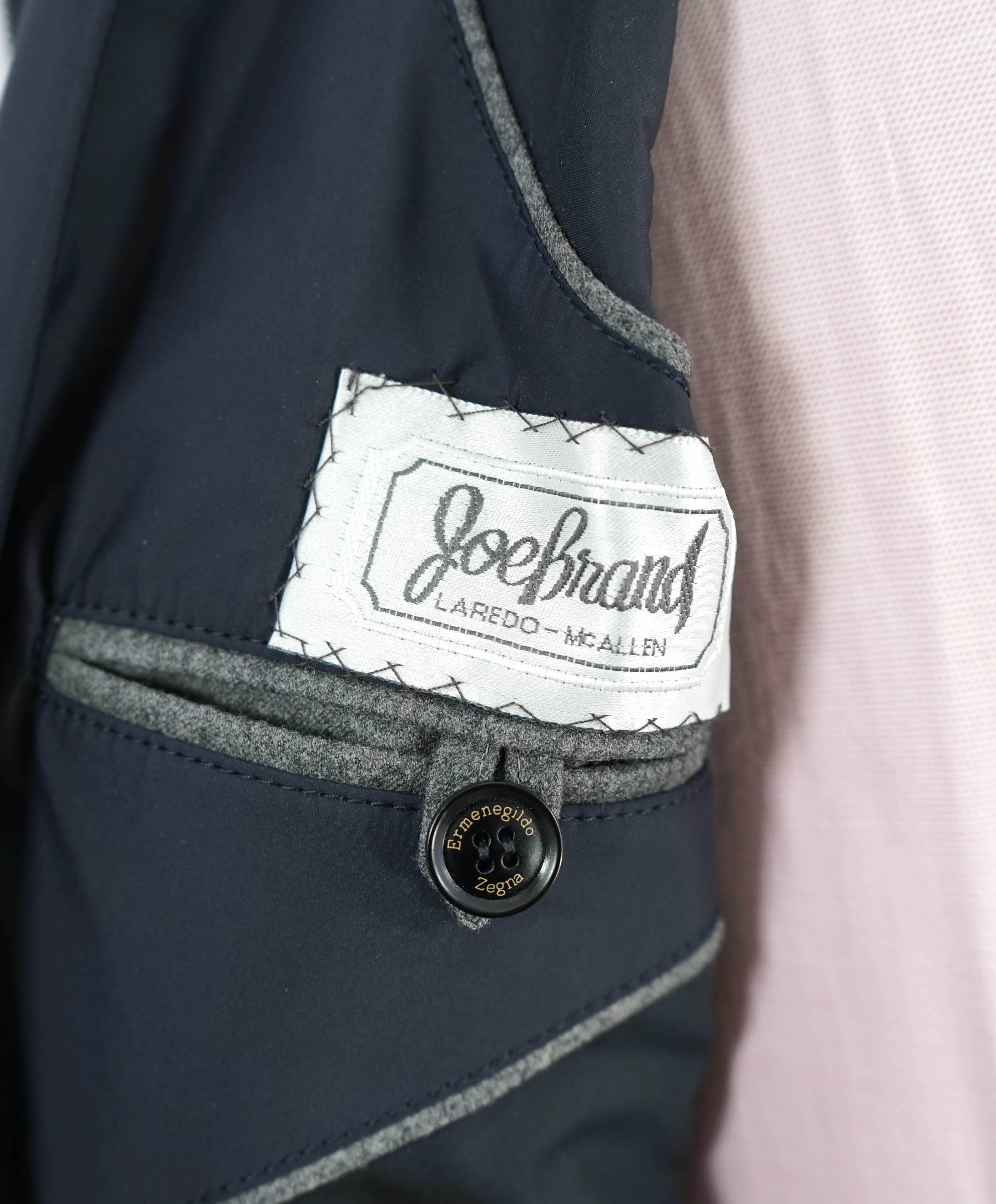 $2,295 ERMENEGILDO ZEGNA - Blue Suede Detail Light (Waterproof) Coat - 46R (XXL)