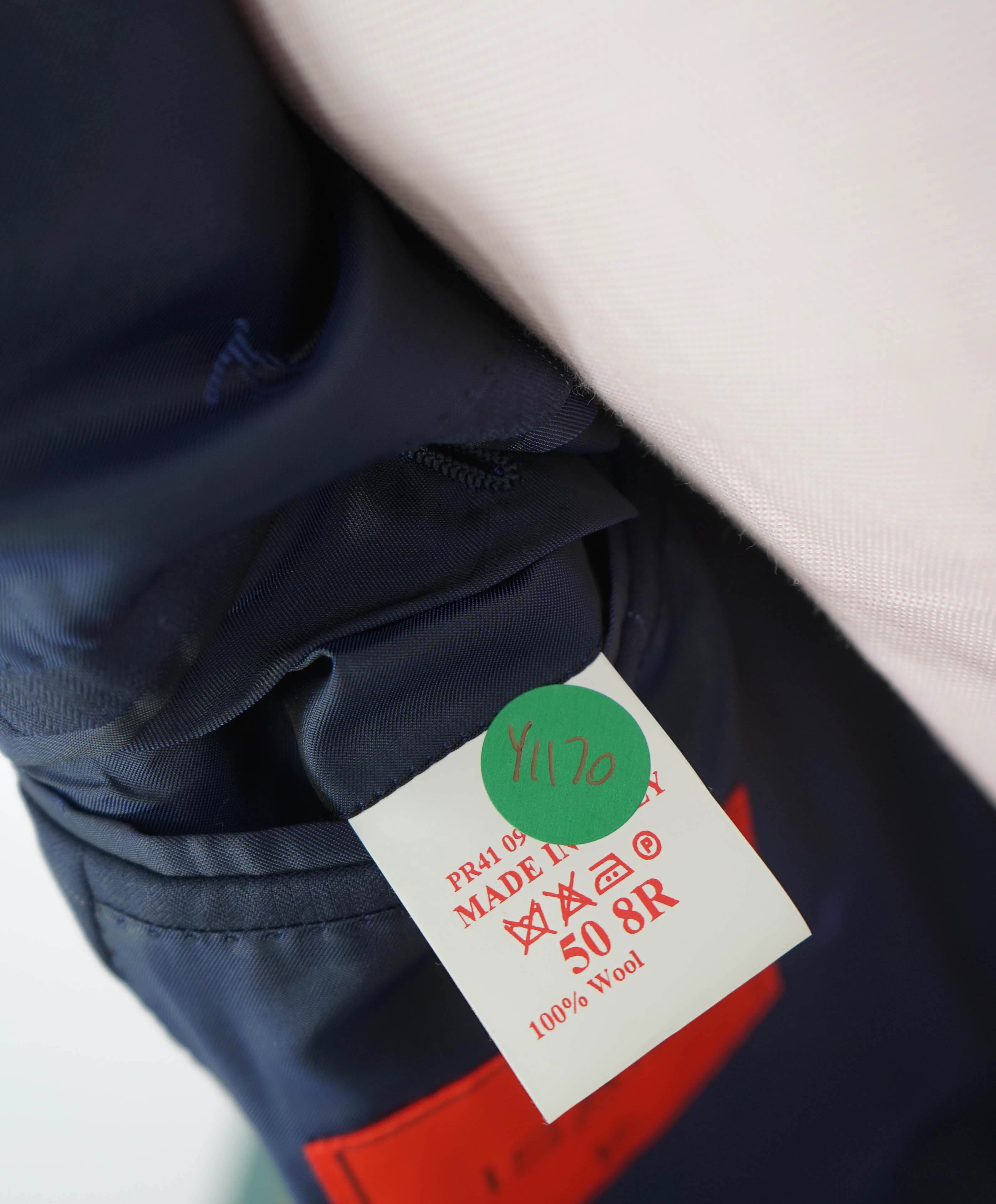 $4,250 ISAIA - Navy/Red Check *CLOSET STAPLE* Coral Pin Suit - 40R