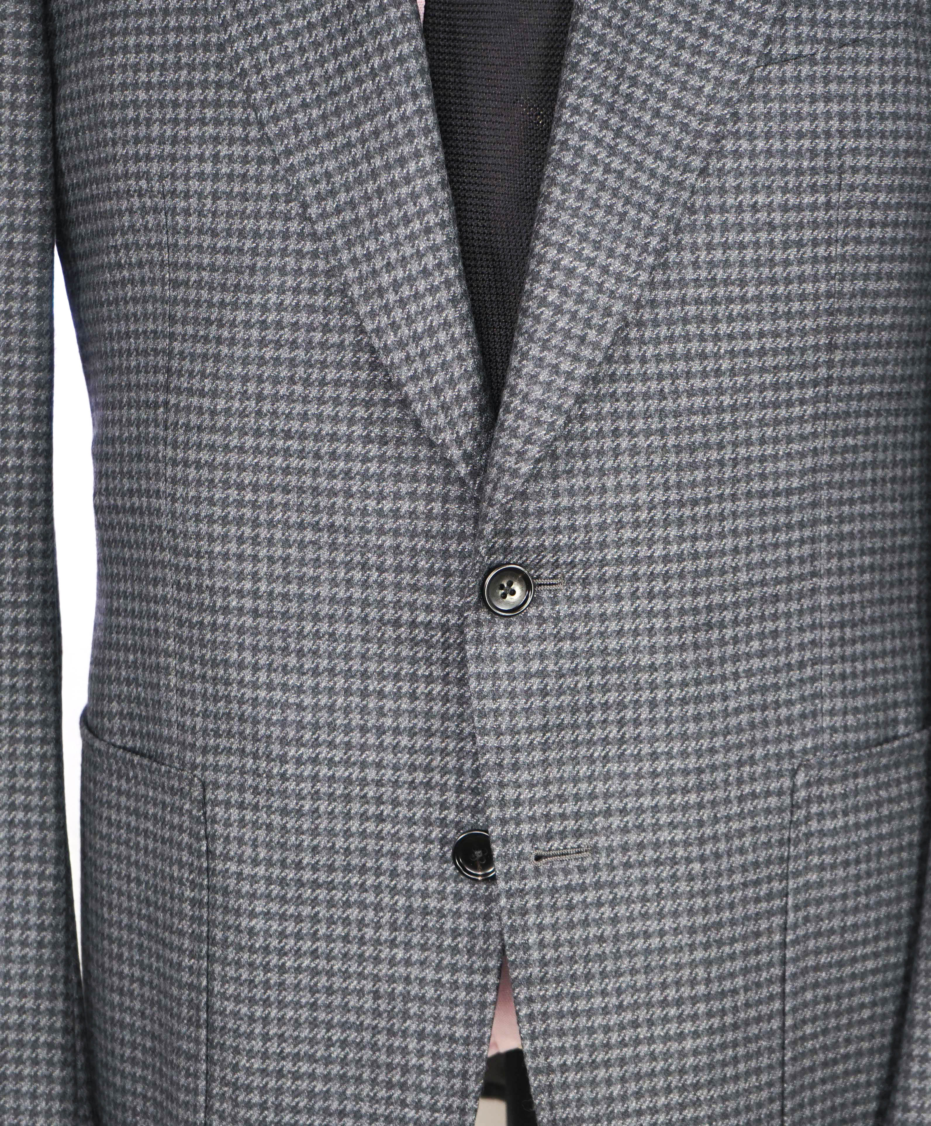$4,070 TOM FORD - "SHELTON" Houndstooth Gray Patch Pocket Blazer Jacket - 42R