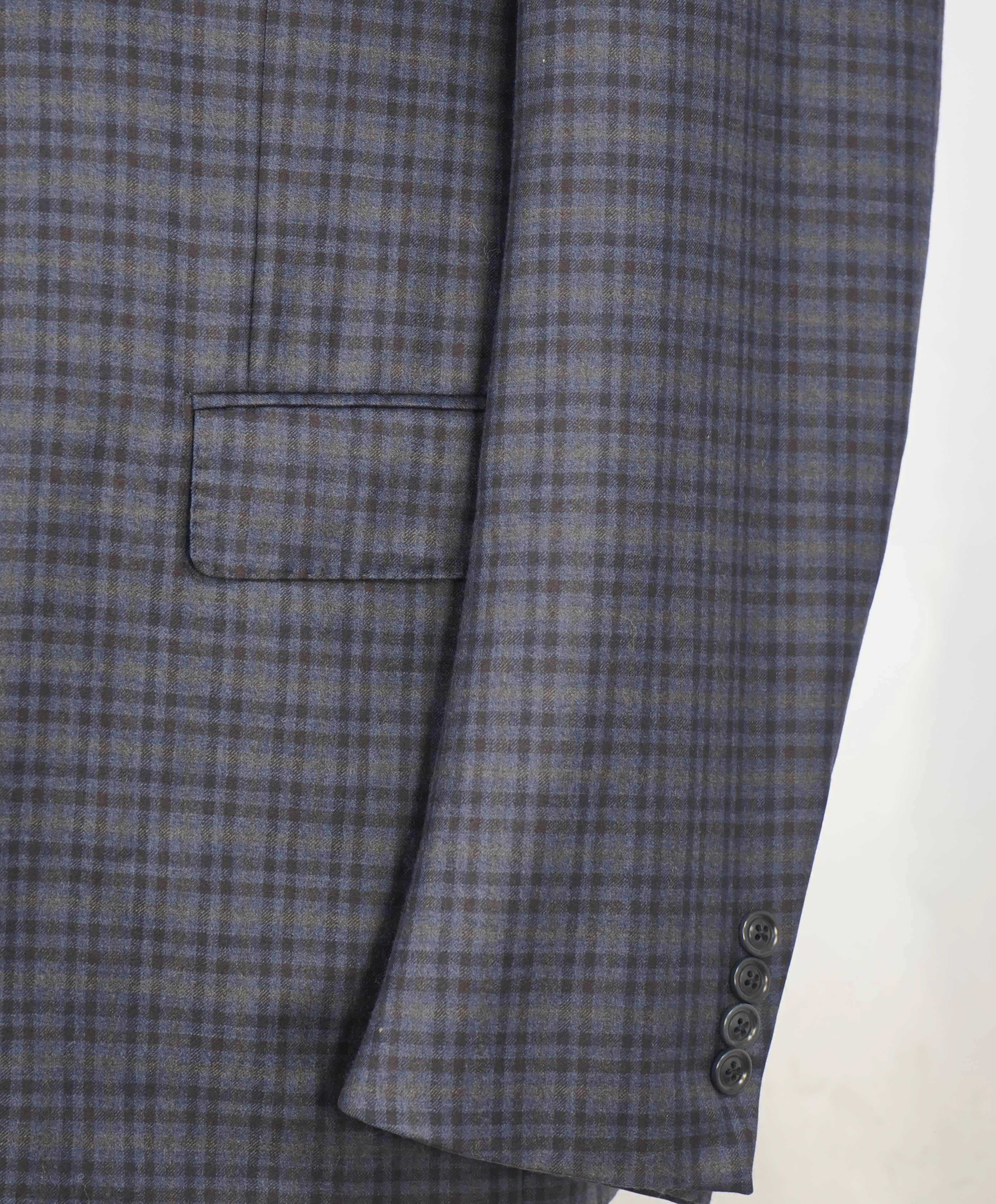 $3,290 ERMENEGILDO ZEGNA- “TORFEO LIGHT” Blue Check Plaid Blazer- 42R
