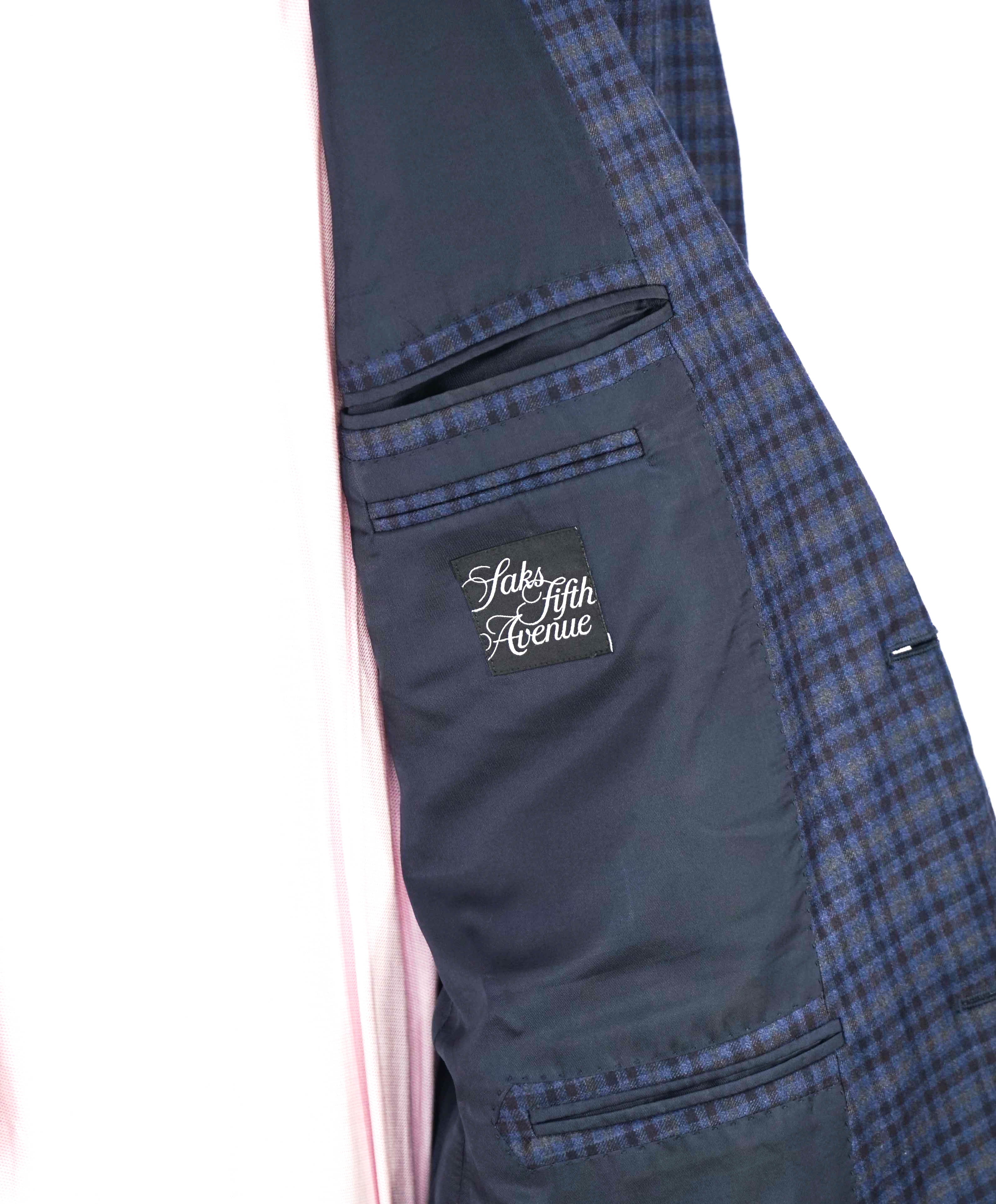$3,290 ERMENEGILDO ZEGNA- “TORFEO LIGHT” Blue Check Plaid Blazer- 42R