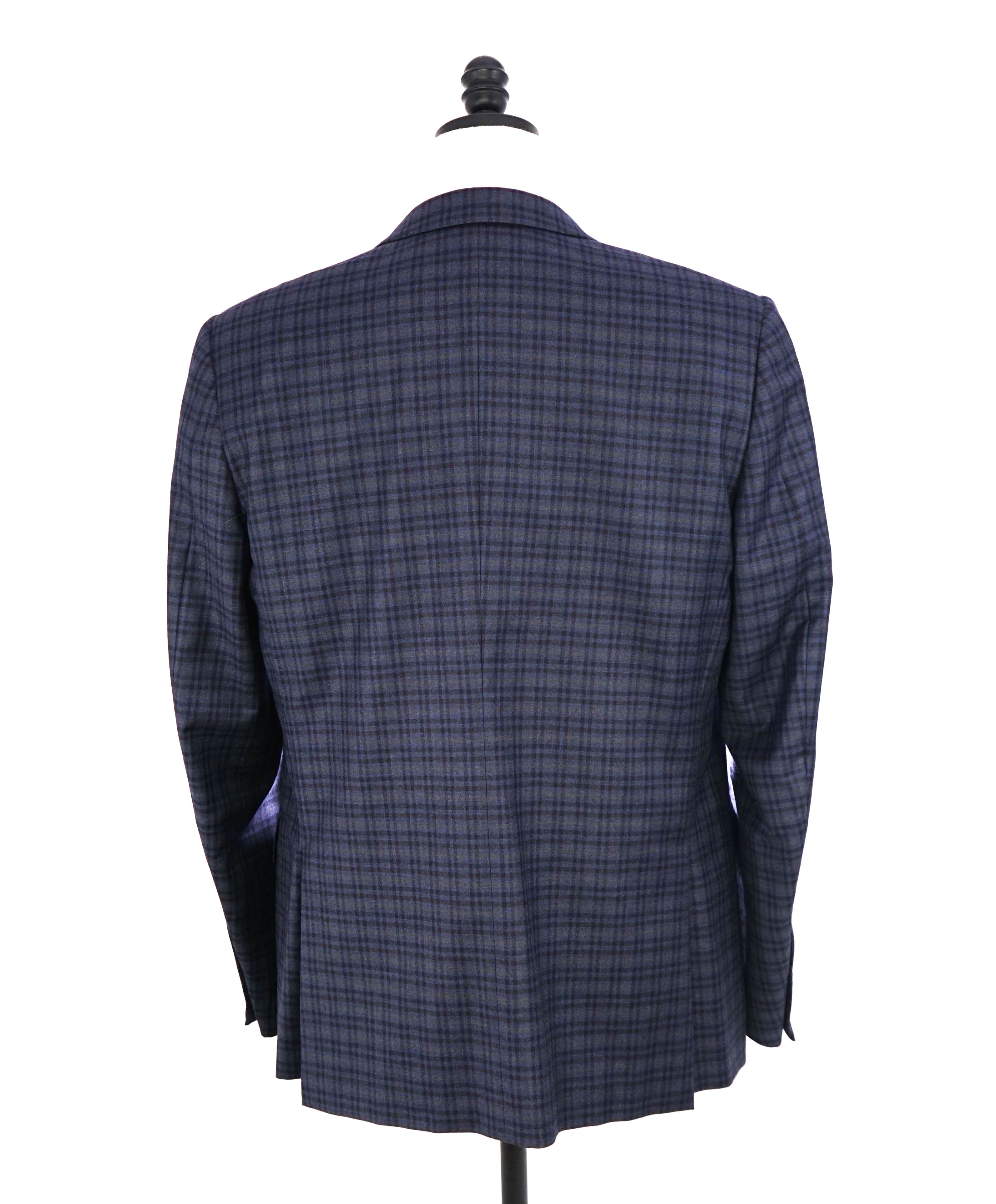 $3,290 ERMENEGILDO ZEGNA- “TORFEO LIGHT” Blue Check Plaid Blazer- 42R