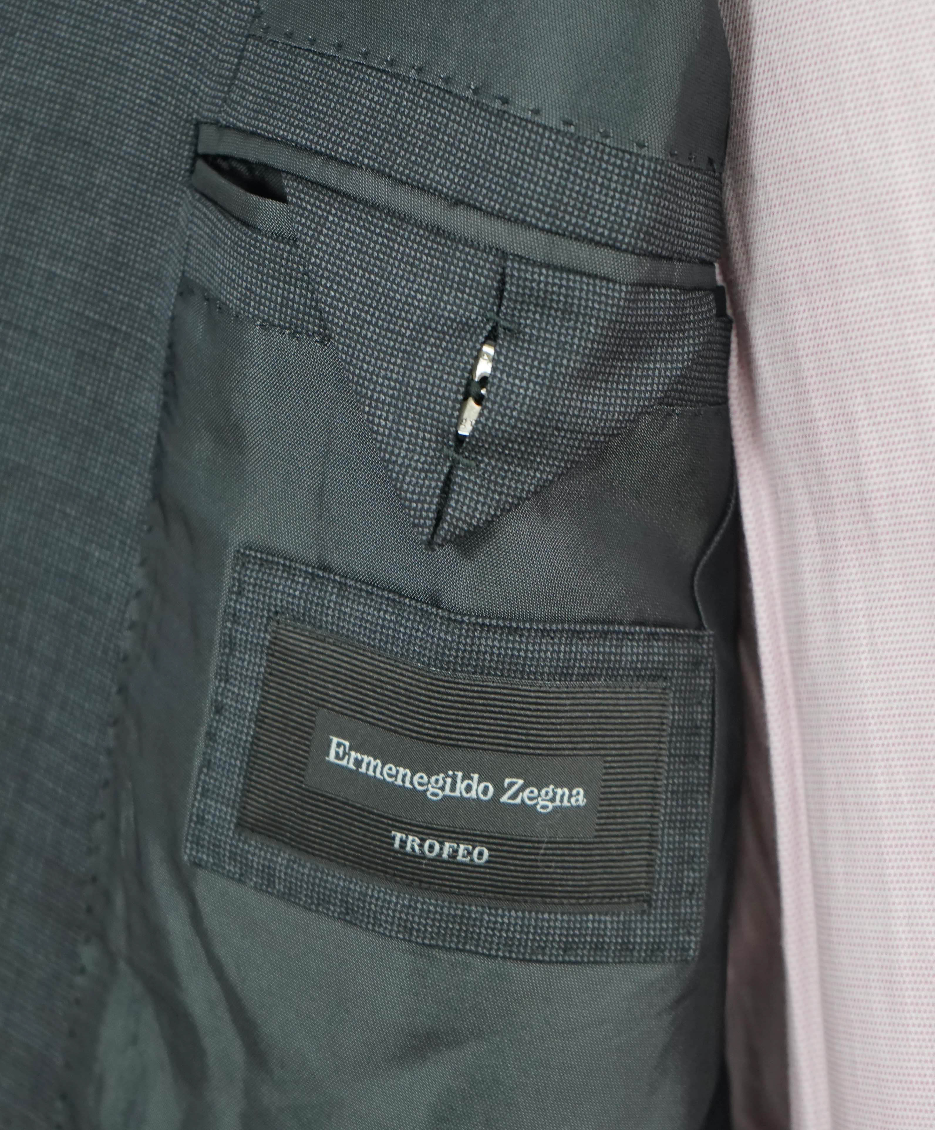 $3,290 ERMENEGILDO ZEGNA- “TORFEO” Gray Birdseye Blazer- 44R